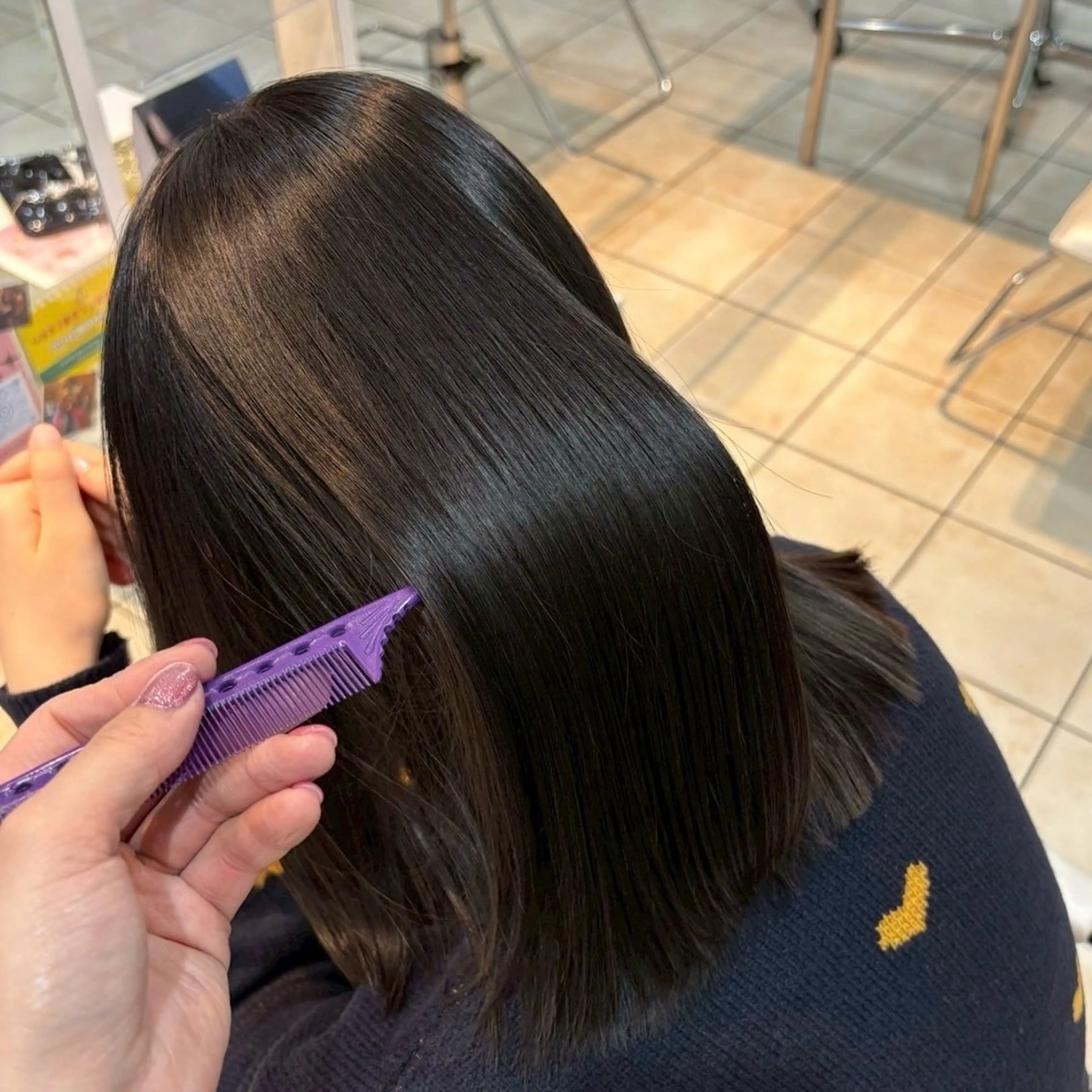 セミロング ヘアカラー カット/艶カラー🎨 平間千賀のヘアスタイル