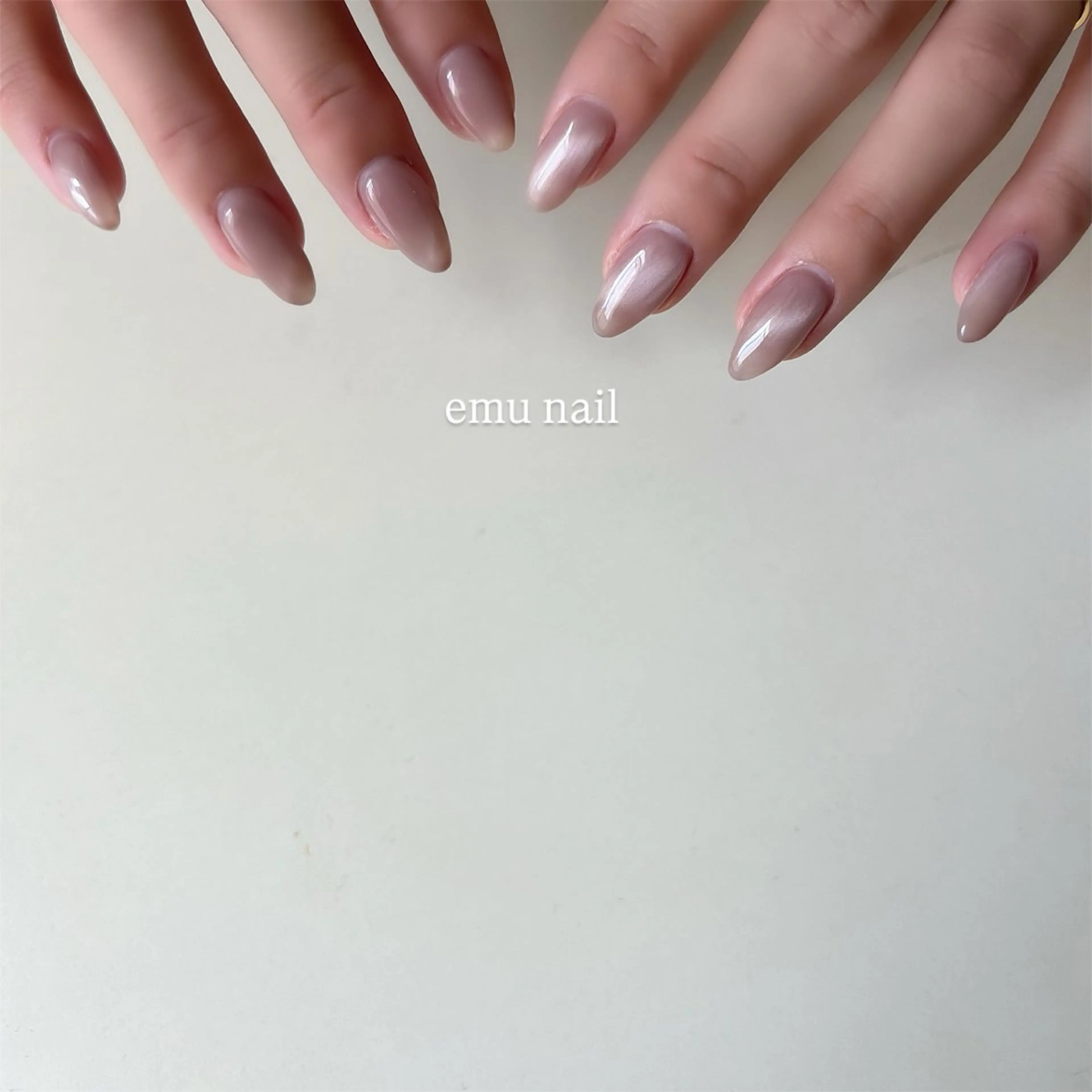 ネイル マグネットネイル ピンク ピンクベージュ ハンドネイル emu nailのネイルデザイン
