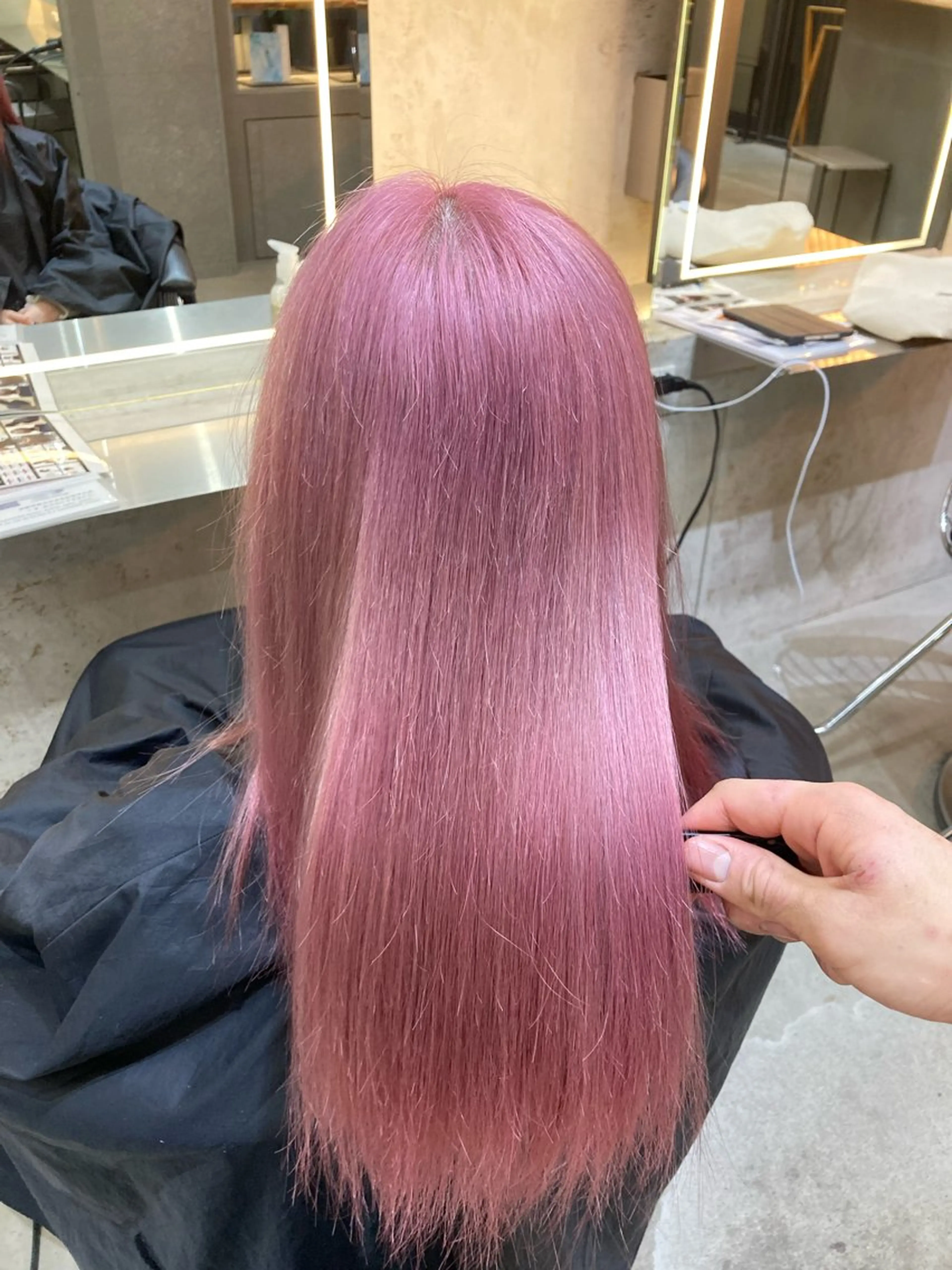 ロング ヘアカラー トリートメント レイヤーカットモデル ショートカット/颯大のヘアスタイル