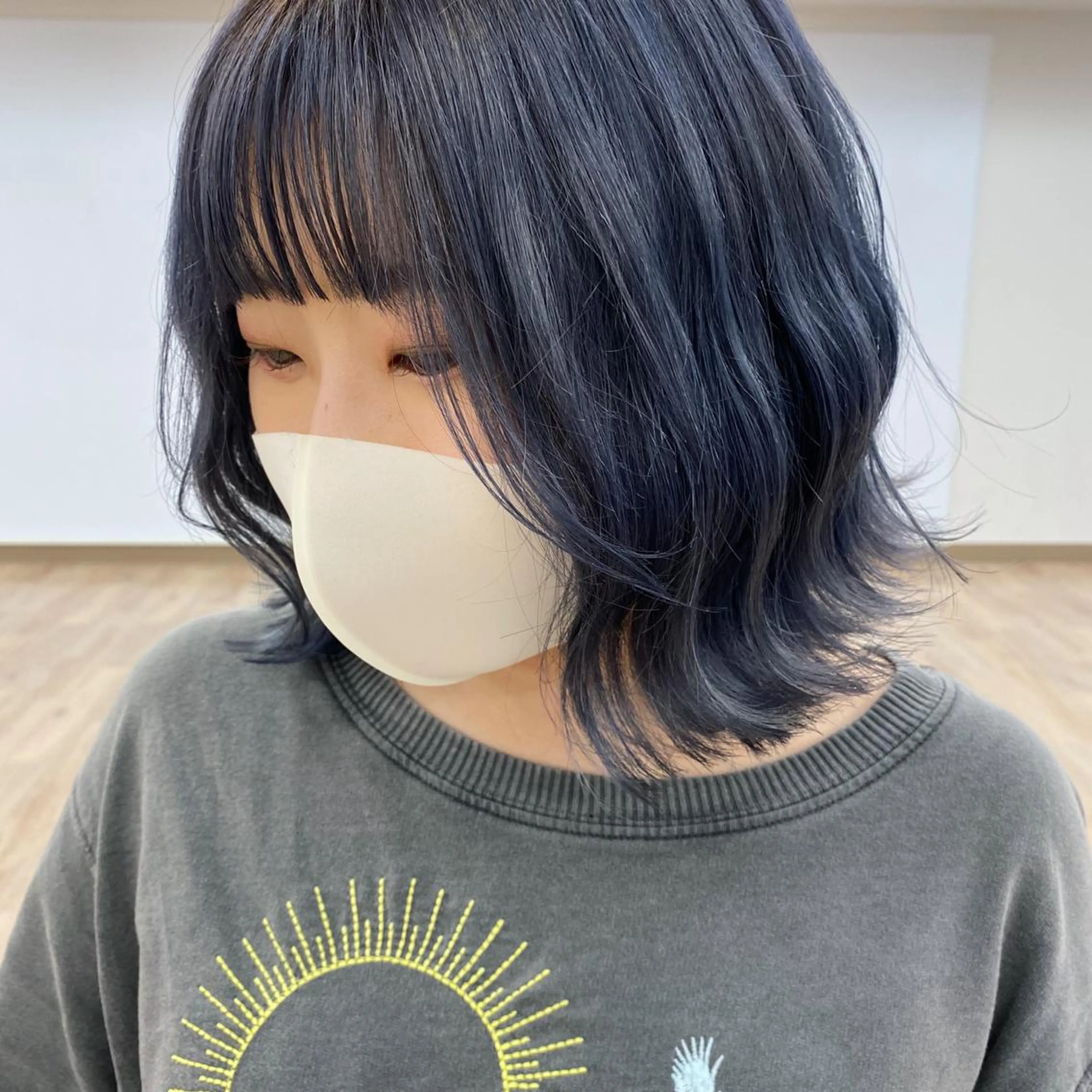 ショート カラー ヘアアレンジ ブルーカラー ヘアカラー トリートメント ♡韓国風ヘア 🐈♡MIHOのヘアスタイル