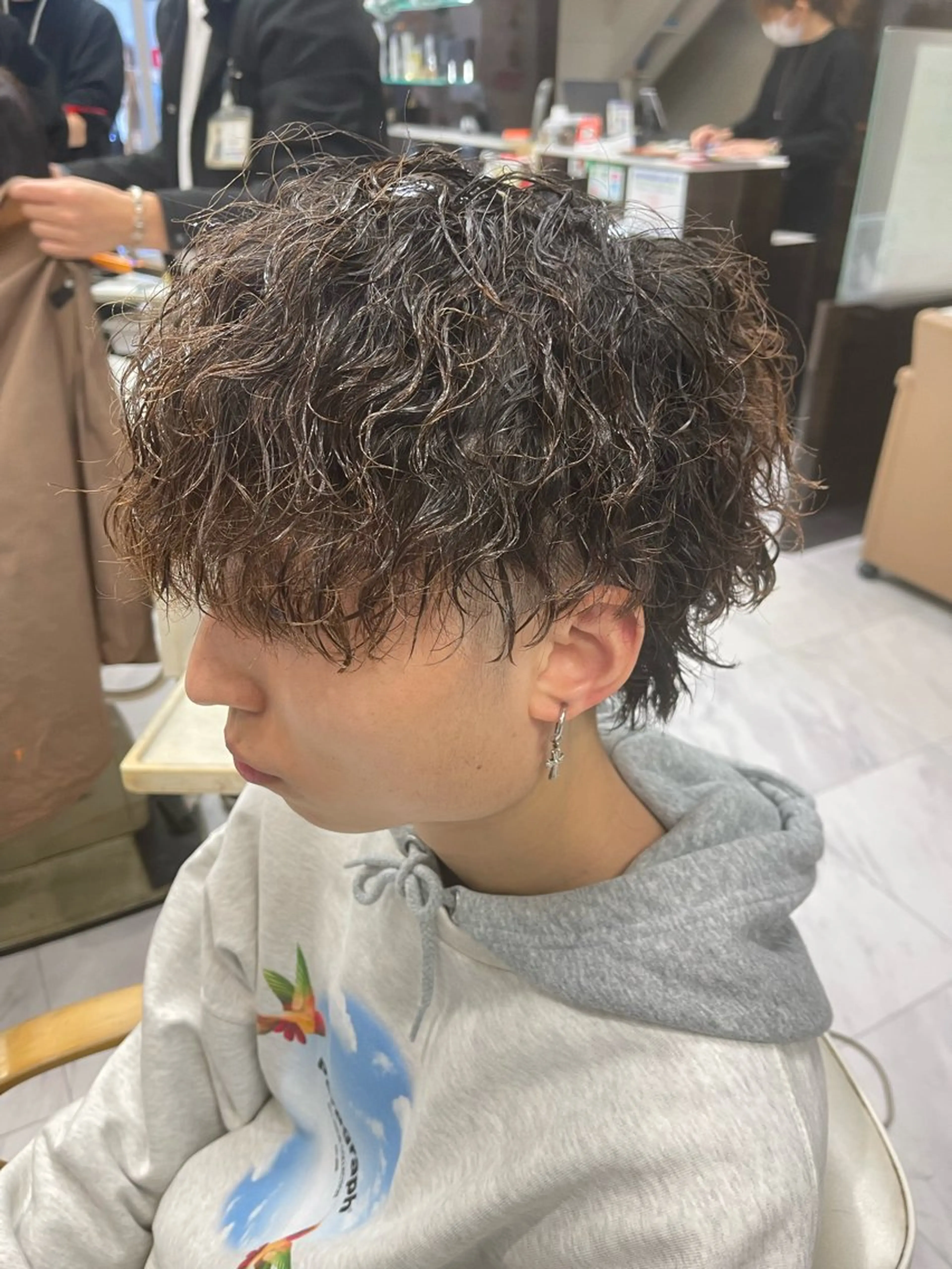 ショート パーマ メンズ カット パーマ トリートメント 🌻メンズカット 落合諒🌻のヘアスタイル