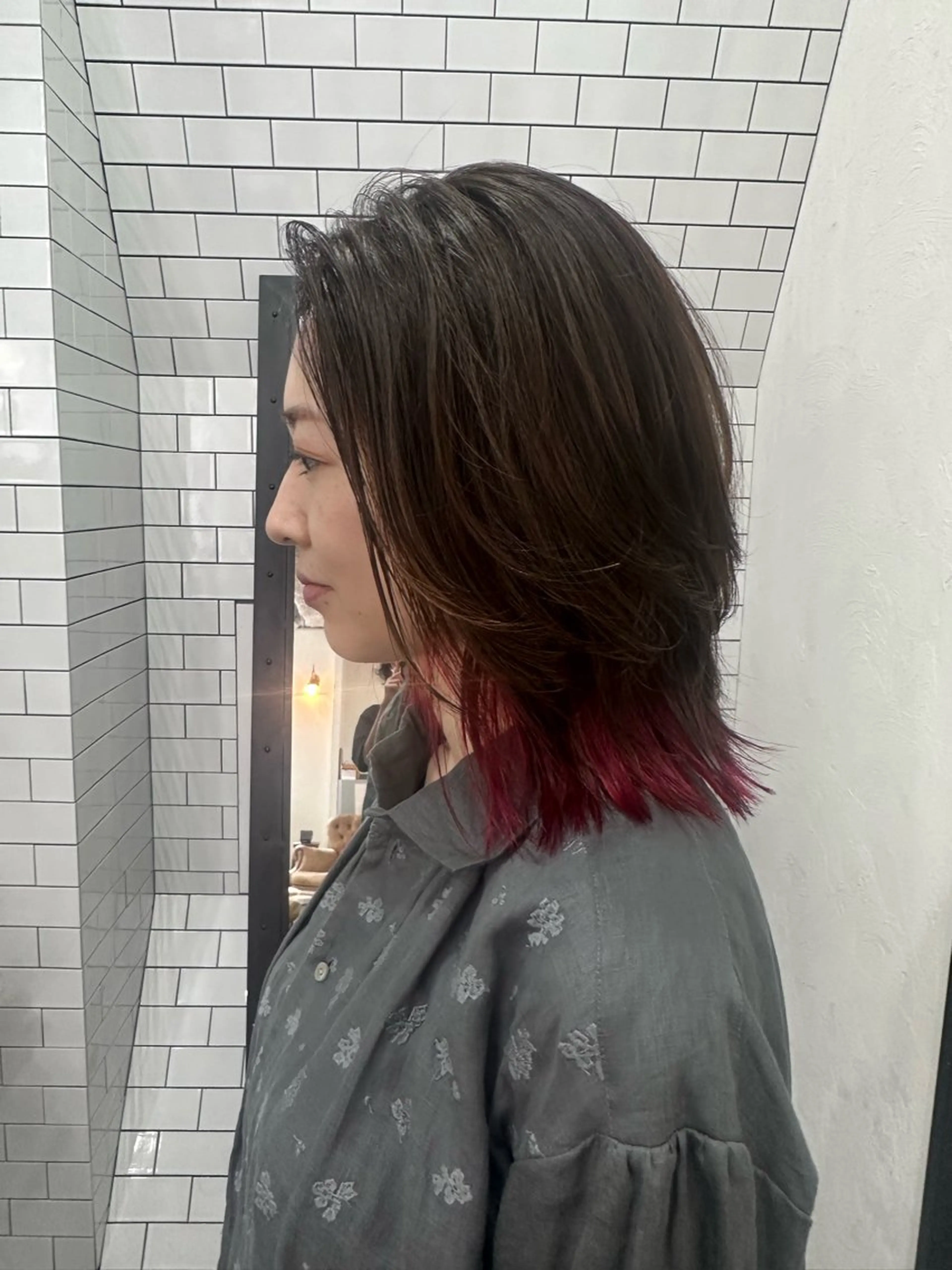 ミディアム カラー カット ヘアカラー トリートメント 妙見 知洋のヘアスタイル