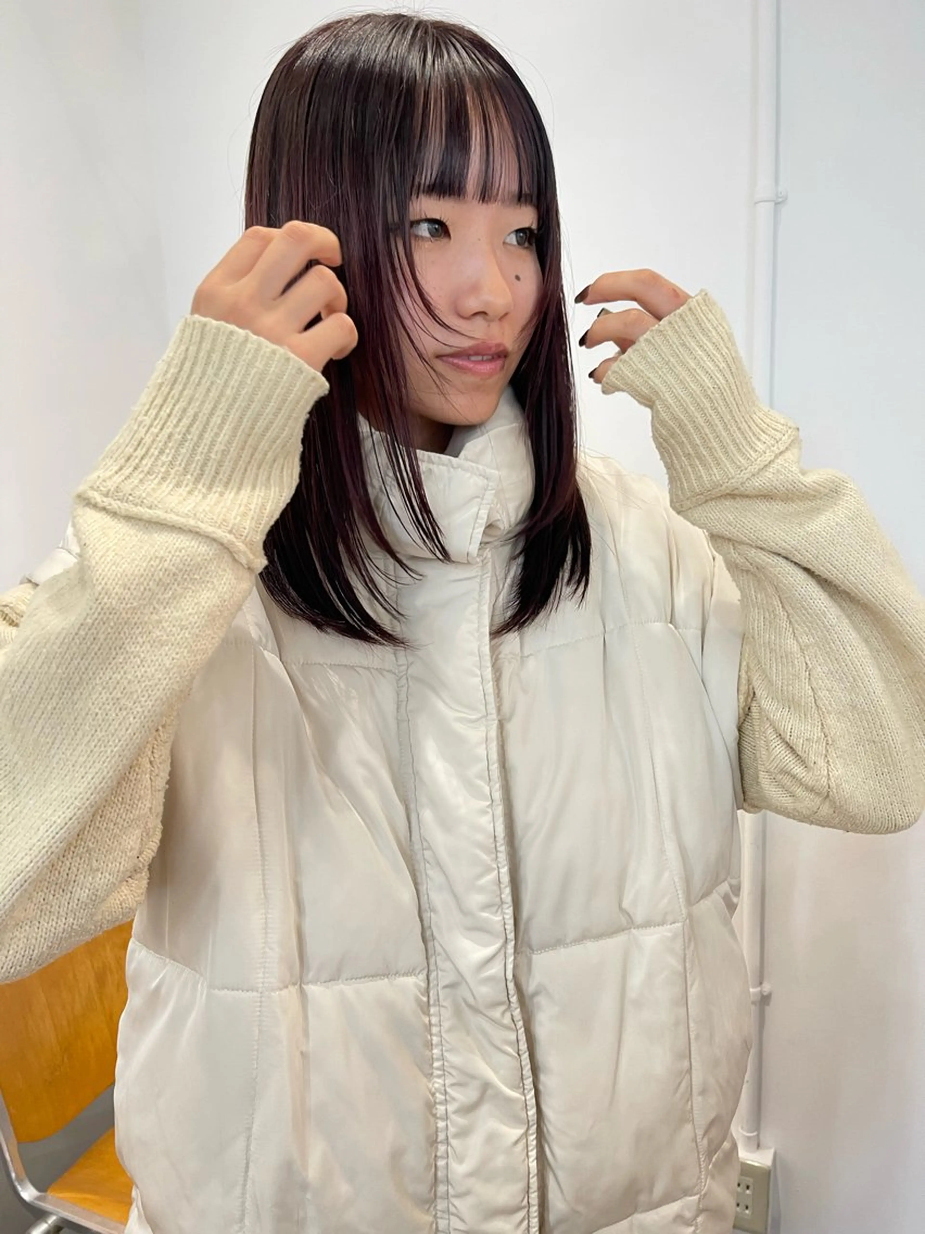 セミロング カラー カット Terve.野崎 真里奈/暖色ベージュのヘアスタイル