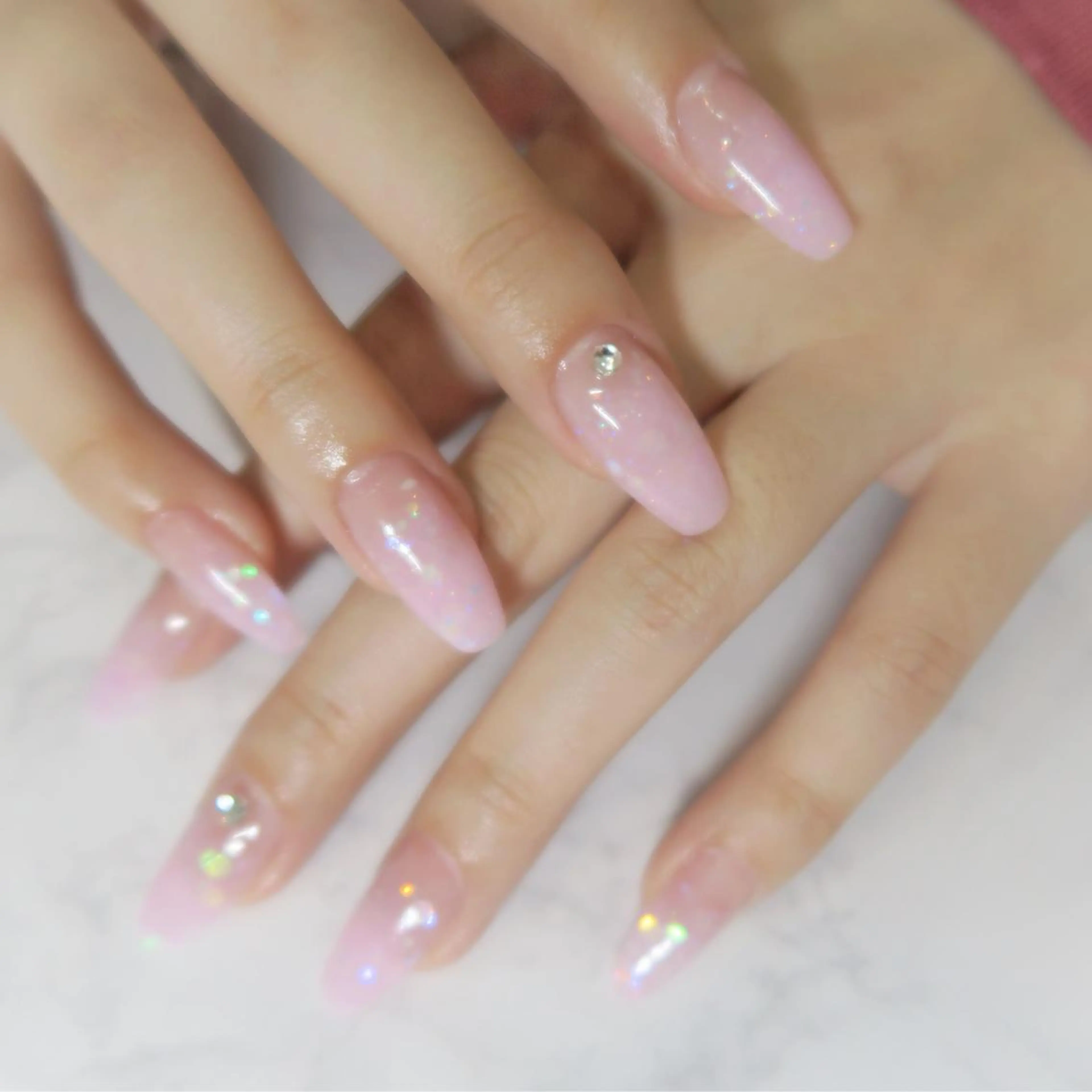 ネイル ラメ(グリッター) ラメグラデーション スカルプネイル gloss nail 代々木上原のネイルデザイン