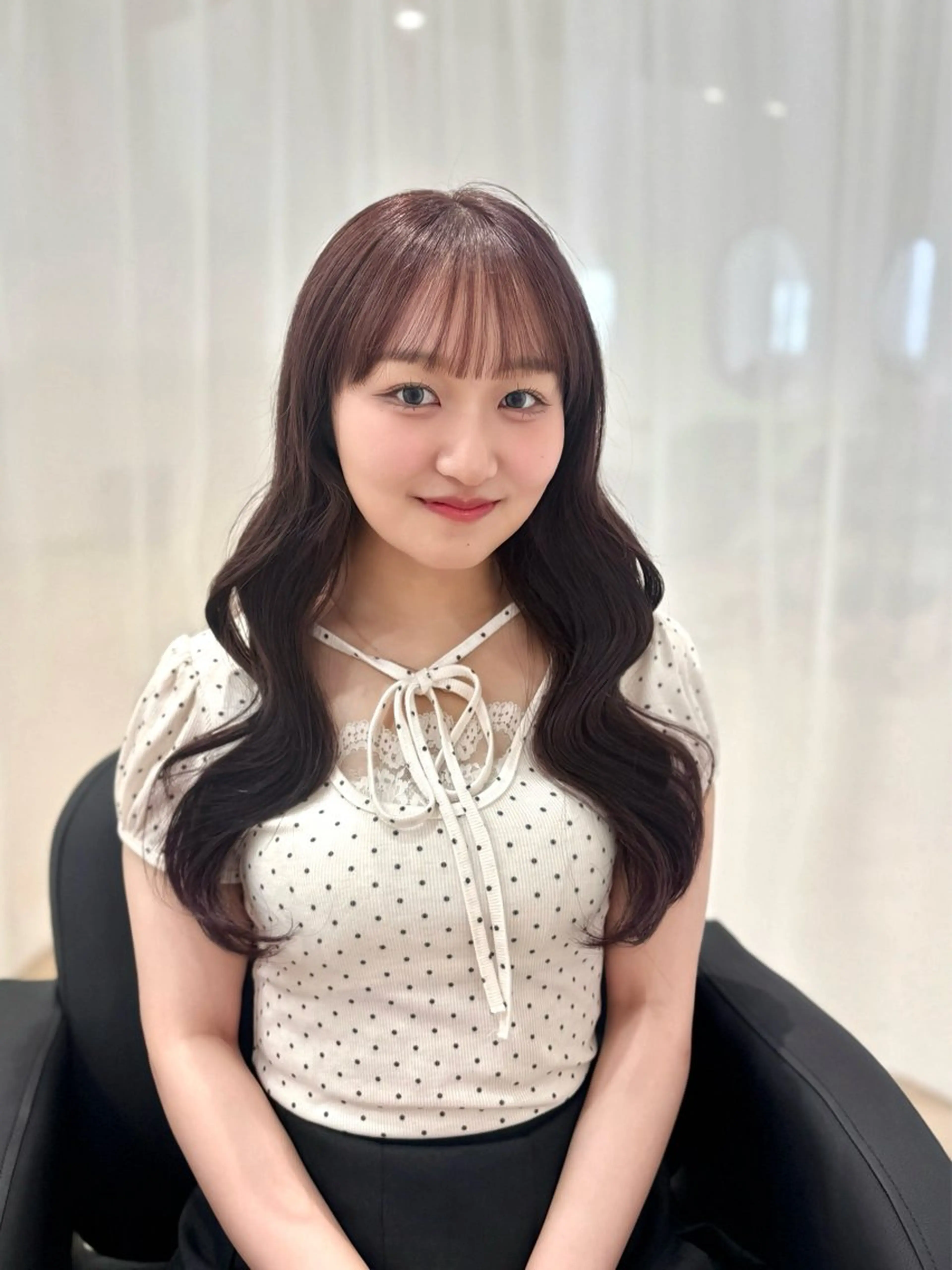 ロング カラー ピンクカラー くびれヘア レイヤーカット カット ヘアカラー トリートメント 𝒎𝒐𝒆🩰 名駅/ヘアメ/韓国風のヘアスタイル
