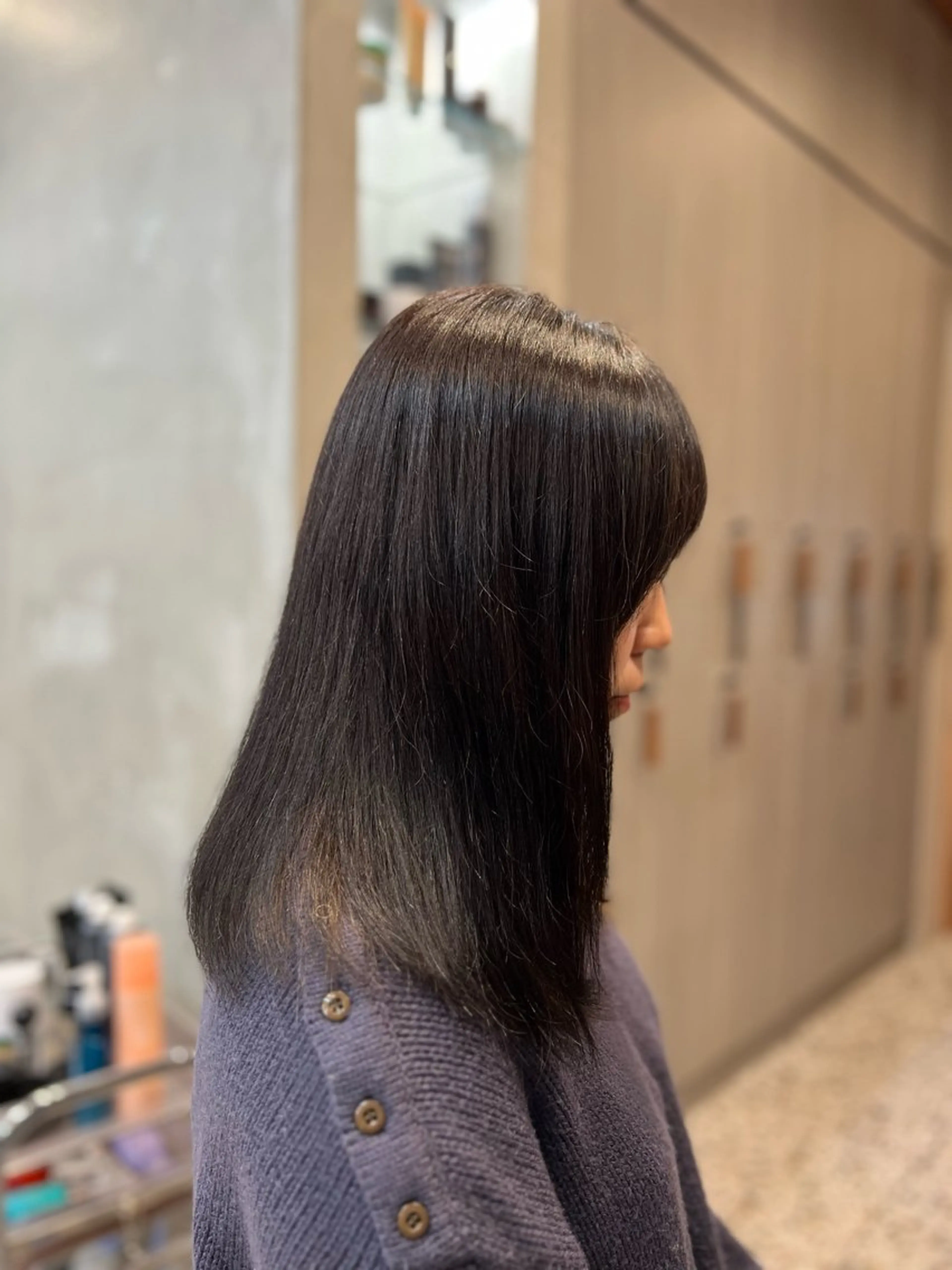 ミディアム カラー 黒髪 ナチュラルブラック ヘアカラー elima. 池田紗矢香💝のヘアスタイル