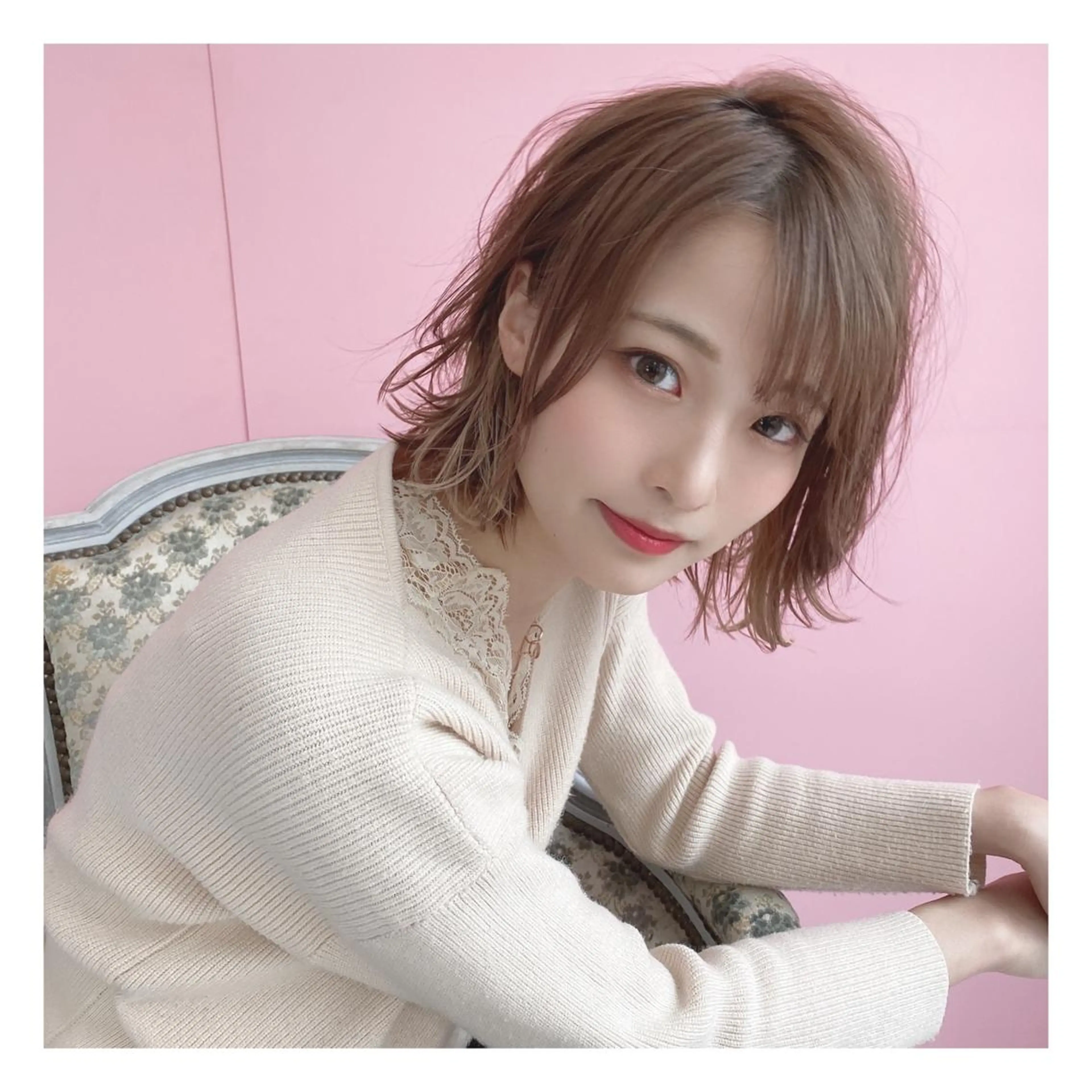 ミディアム カラー 菊池大一 パーマのヘアスタイル