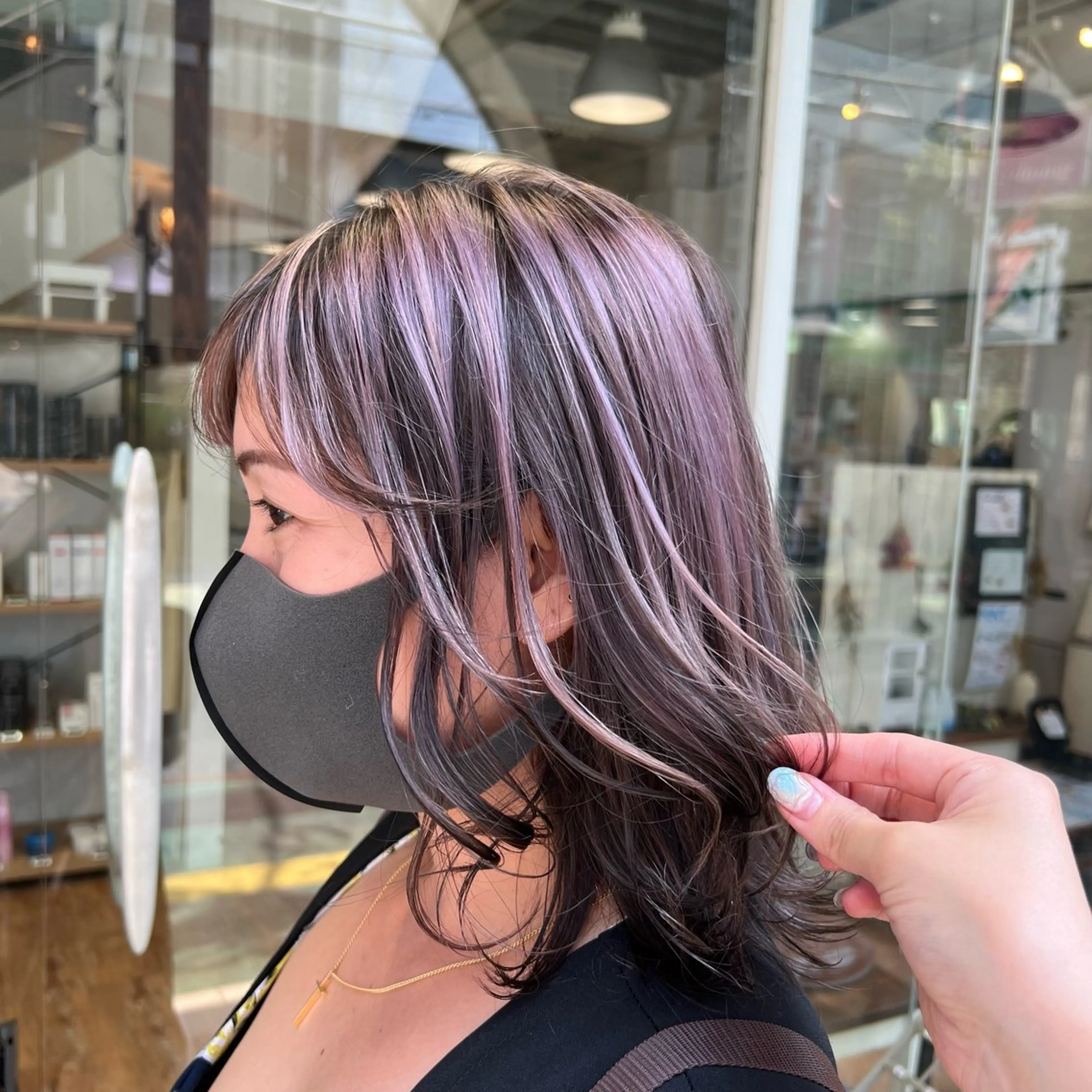 カラー ラベンダーカラー ラベンダーピンク ピンクカラー インナーカラー♡ Nanakoのヘアスタイル