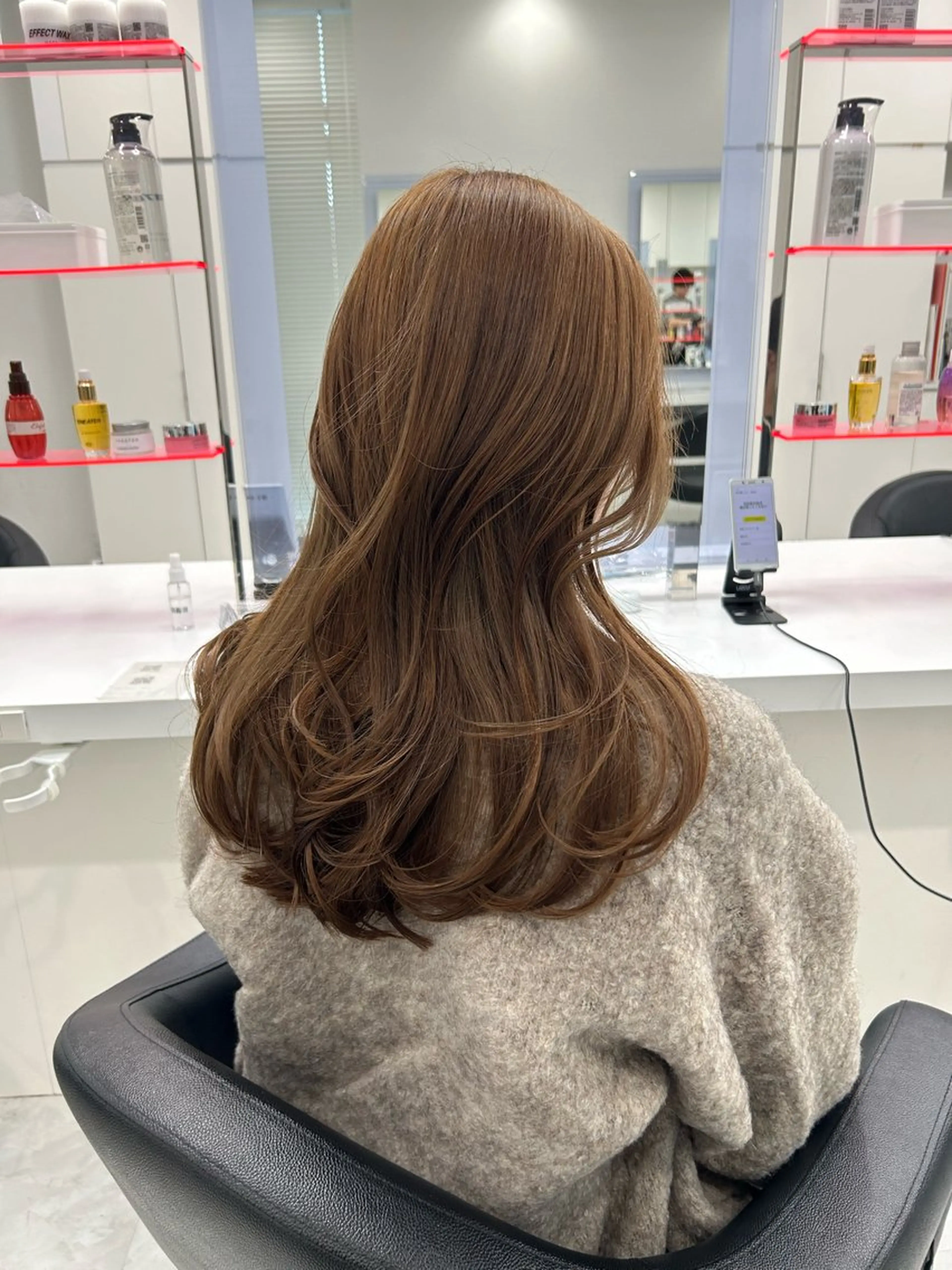 セミロング カラー ベージュカラー ブリーチ ブリーチなしカラー ヘアカラー トリートメント ヘッドスパ ヘアセット 💖透け感ベージュ KOTA💖のヘアスタイル
