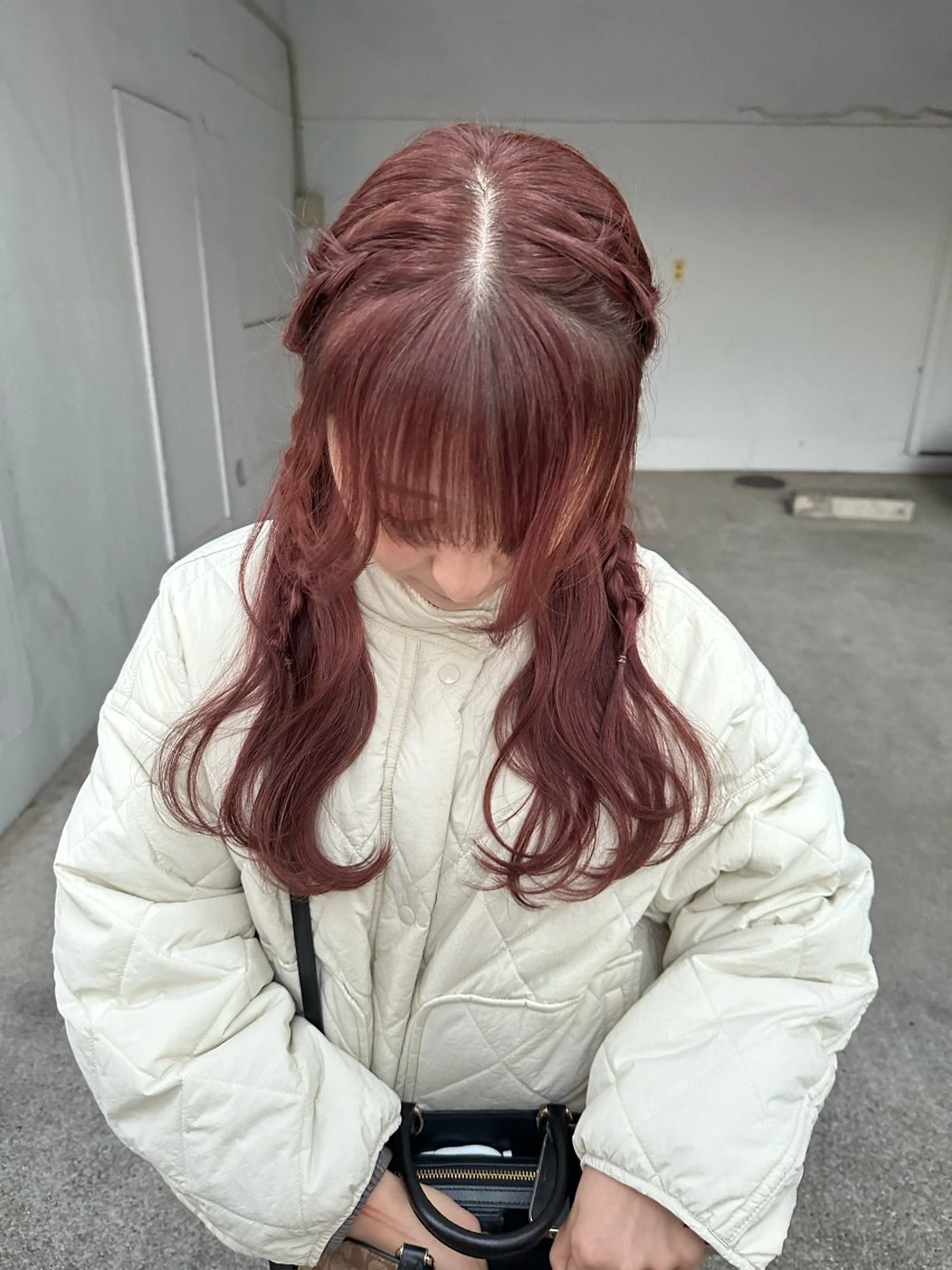 ロング カラー カット ヘアカラー トリートメント minim / miku 暖色カラーのヘアスタイル