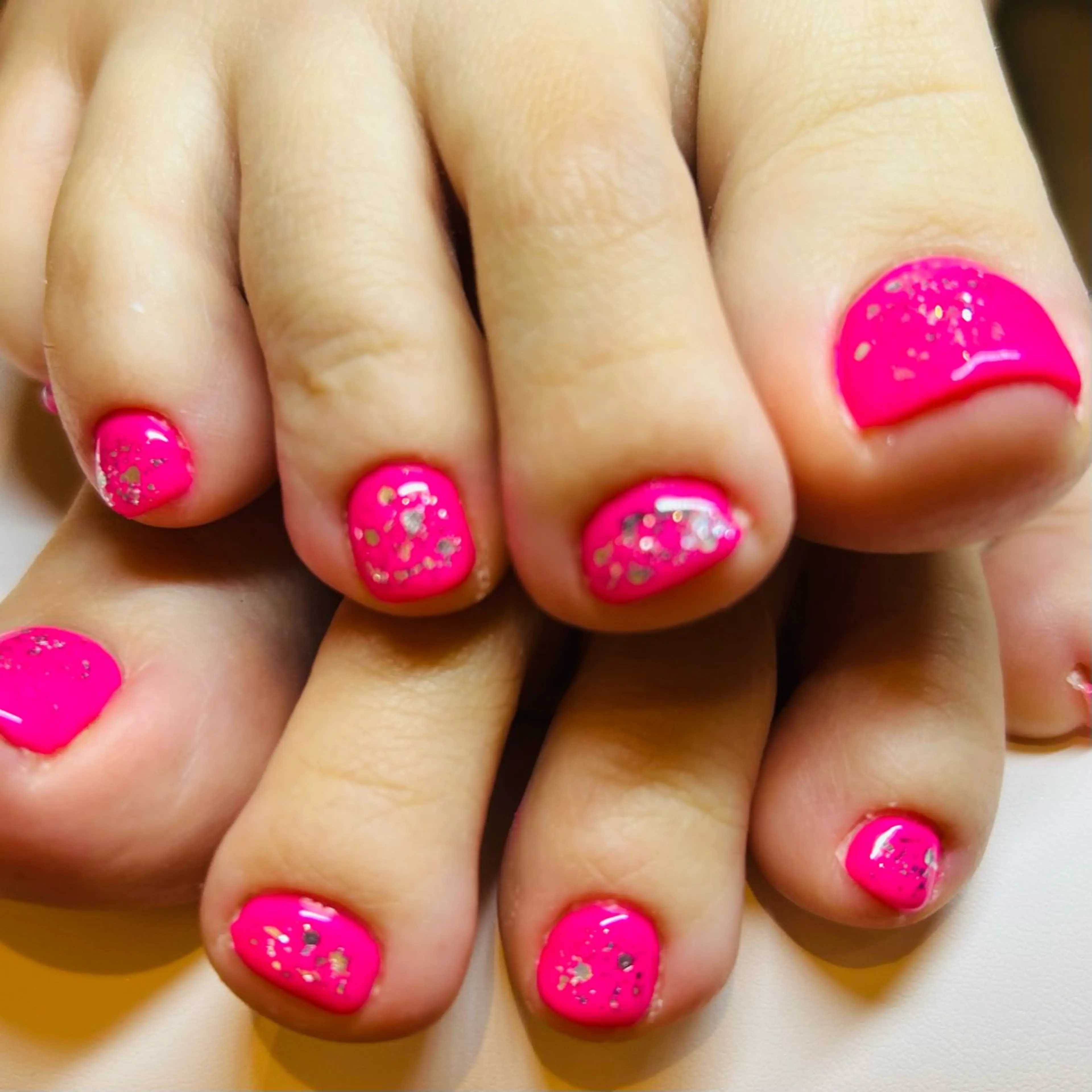 ネイル ラメ(グリッター) ピンク フットネイル ハンドケア Amys nail ハナのネイルデザイン