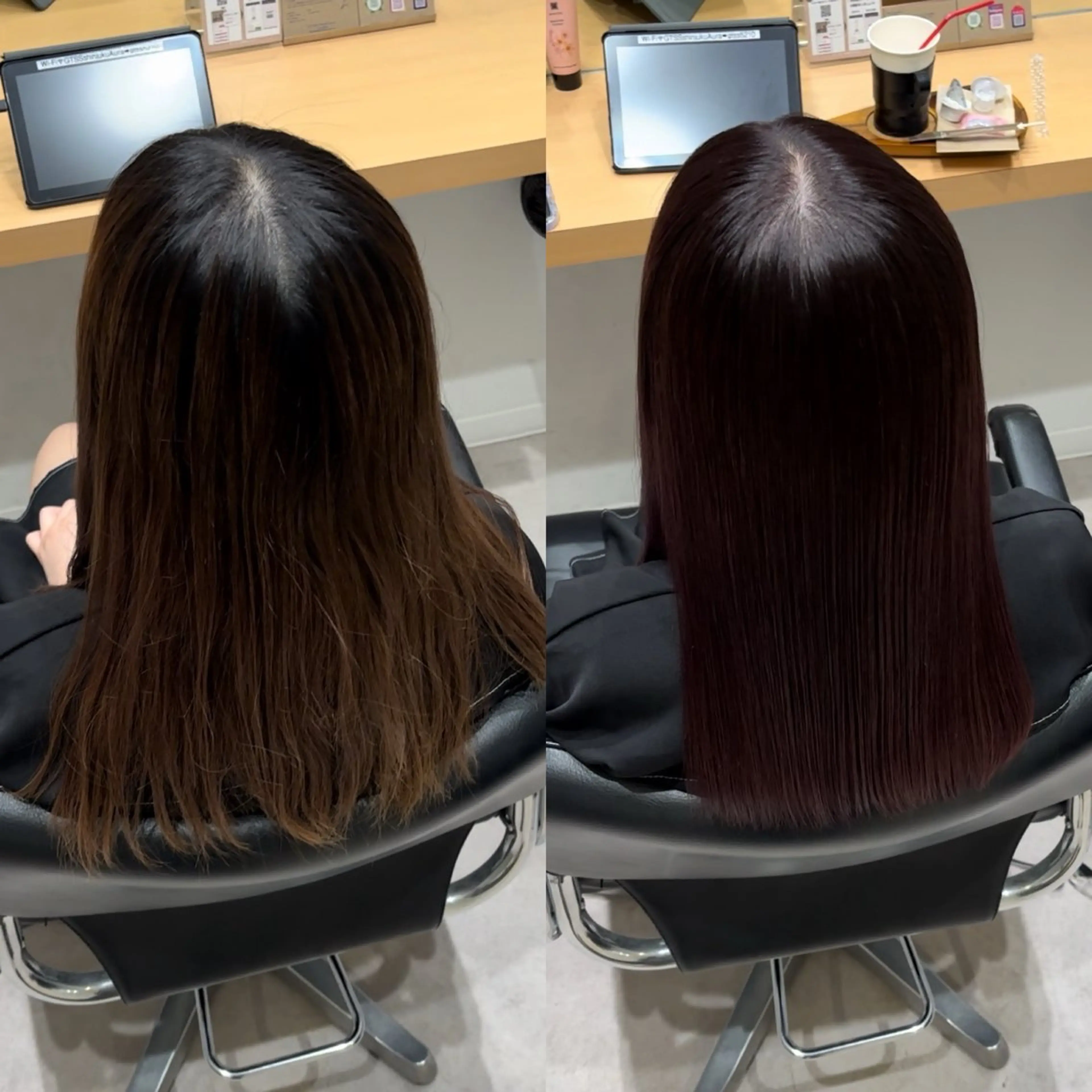 セミロング カラー トリートメント カット ヘアカラー トリートメント GOTODAY  SHAiRE SALON　新宿Aura店所属・髪質改善ヘアケア 艶髪特化/上田のヘアスタイル