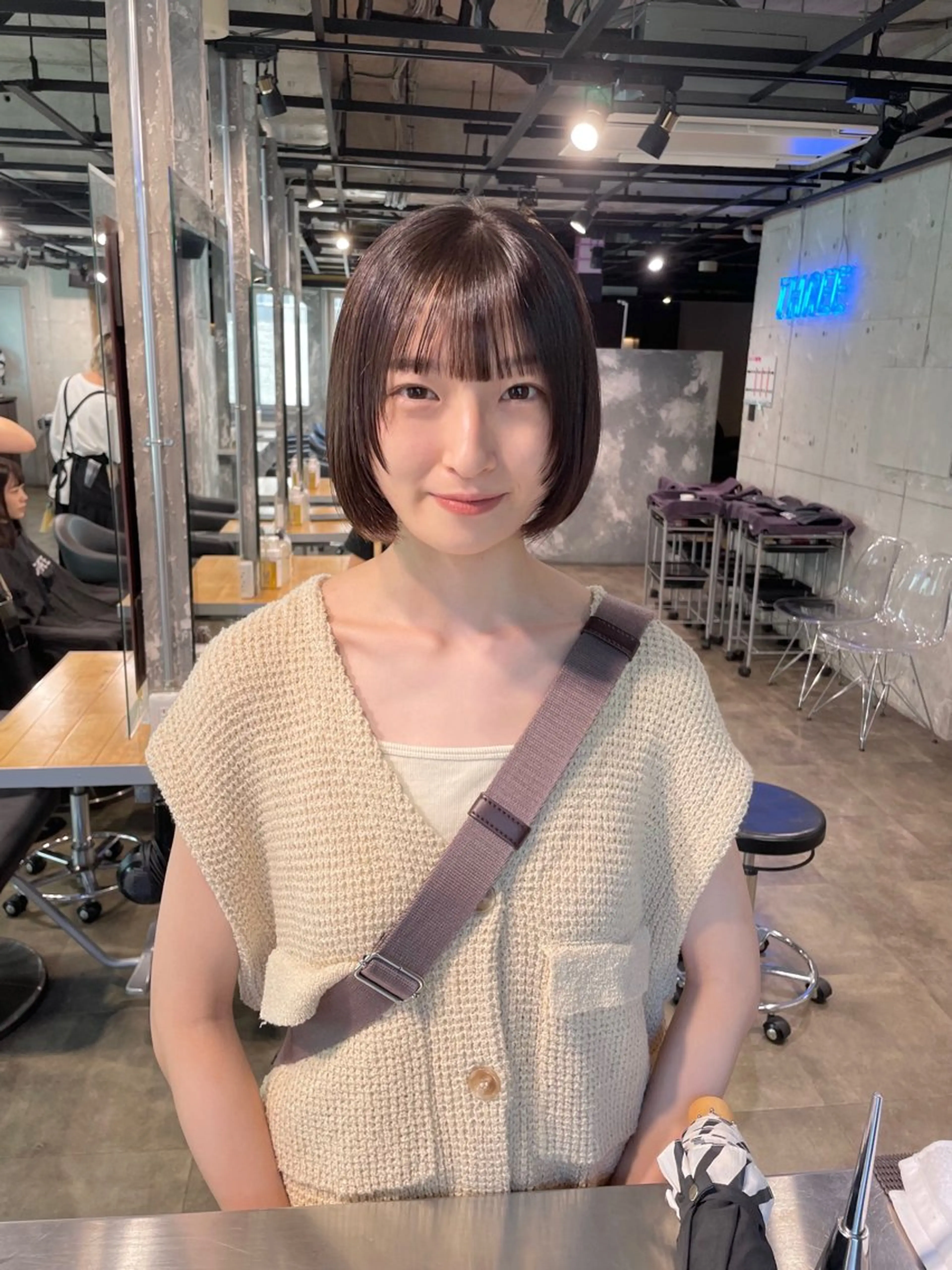 ショート カラー パーマ ヘアアレンジ メンズ 透明感カラー・レイヤ ー🎀amika🎀のヘアスタイル