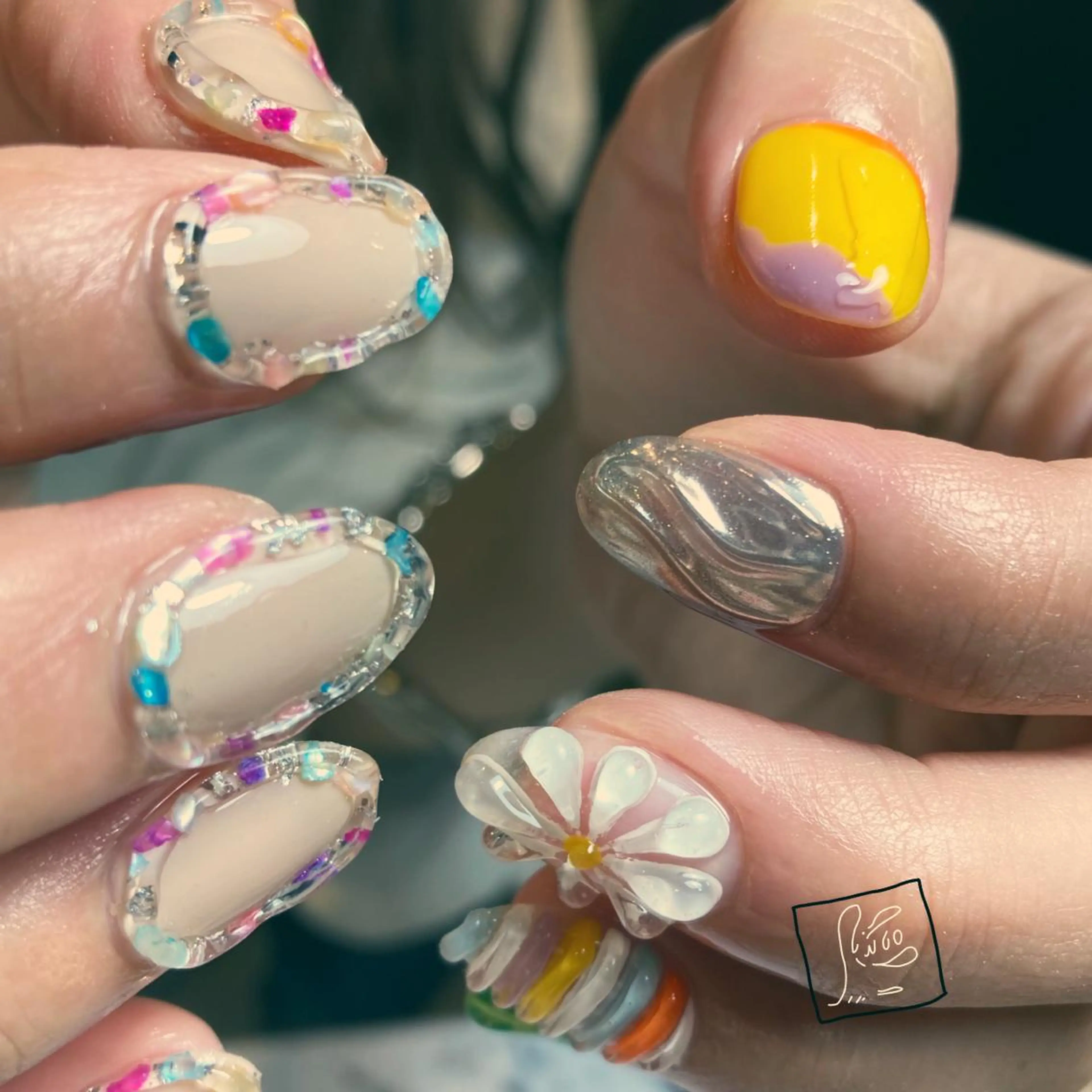 ネイル アートネイル クリアネイル ワンカラーネイル ハンドネイル hamaguchi licoのネイルデザイン