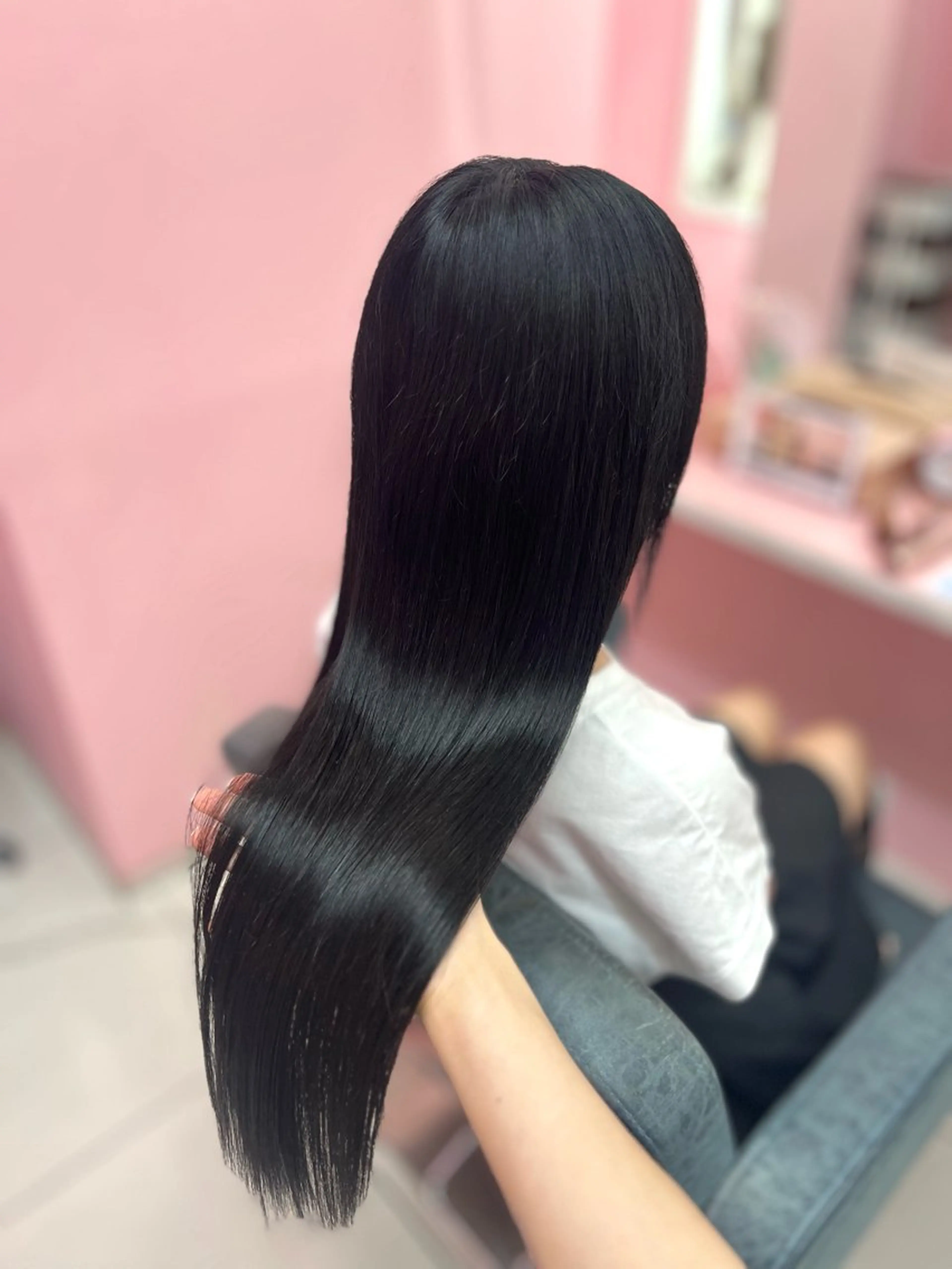 ロング シールエクステ くびれヘア エクステ ヨシンモリ 韓国風ヘア ヘアカラー エクステ シーズン エクステ/大阪梅田駅のヘアスタイル
