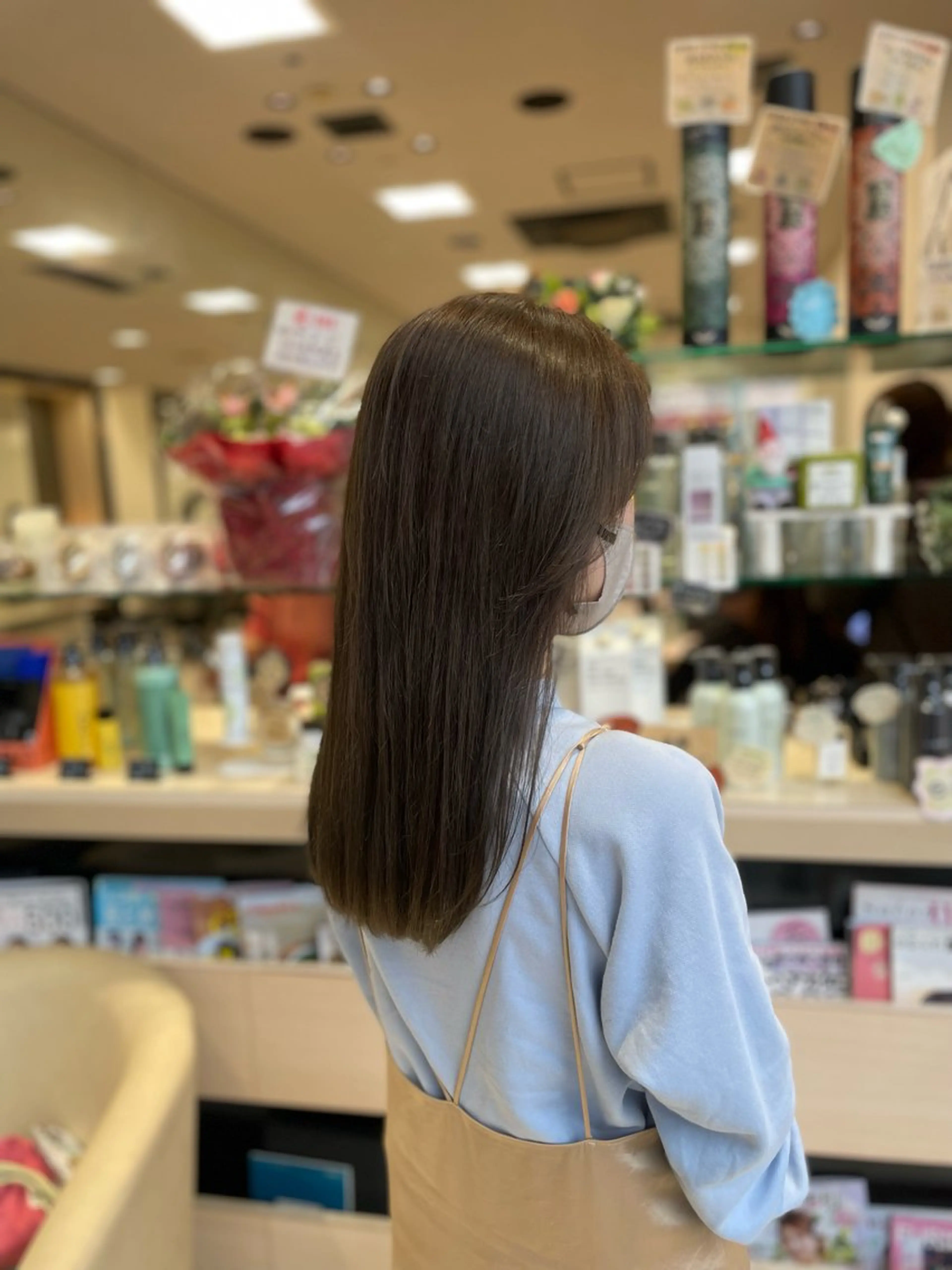 セミロング カラー アッシュ ヘアカラー クロスパーマ/うる艶 カラー/Kurumiのヘアスタイル