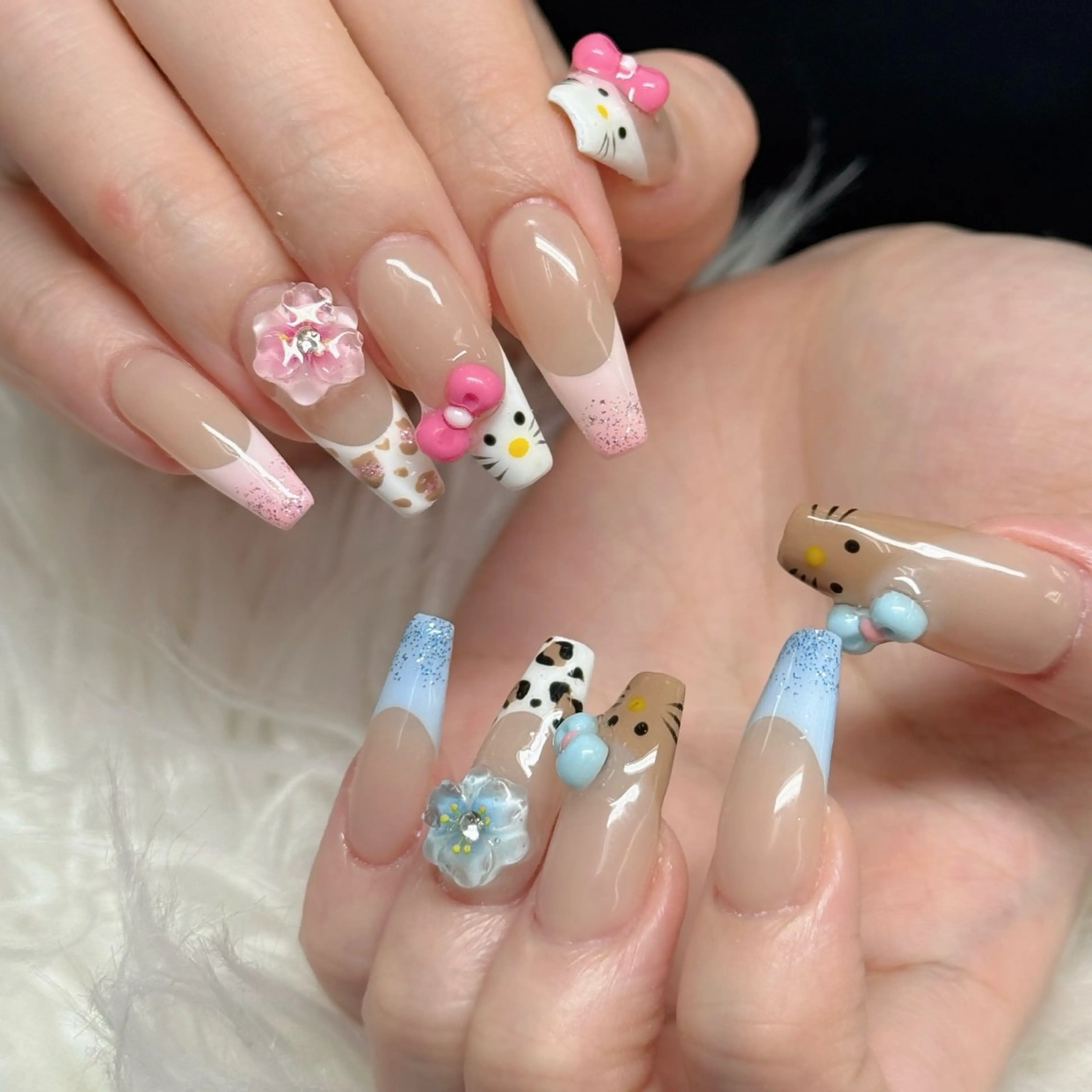 ネイル ロングネイル マグネットネイル リボン 夏ネイル スーパーロングネイル Hani Nail Salonのネイルデザイン