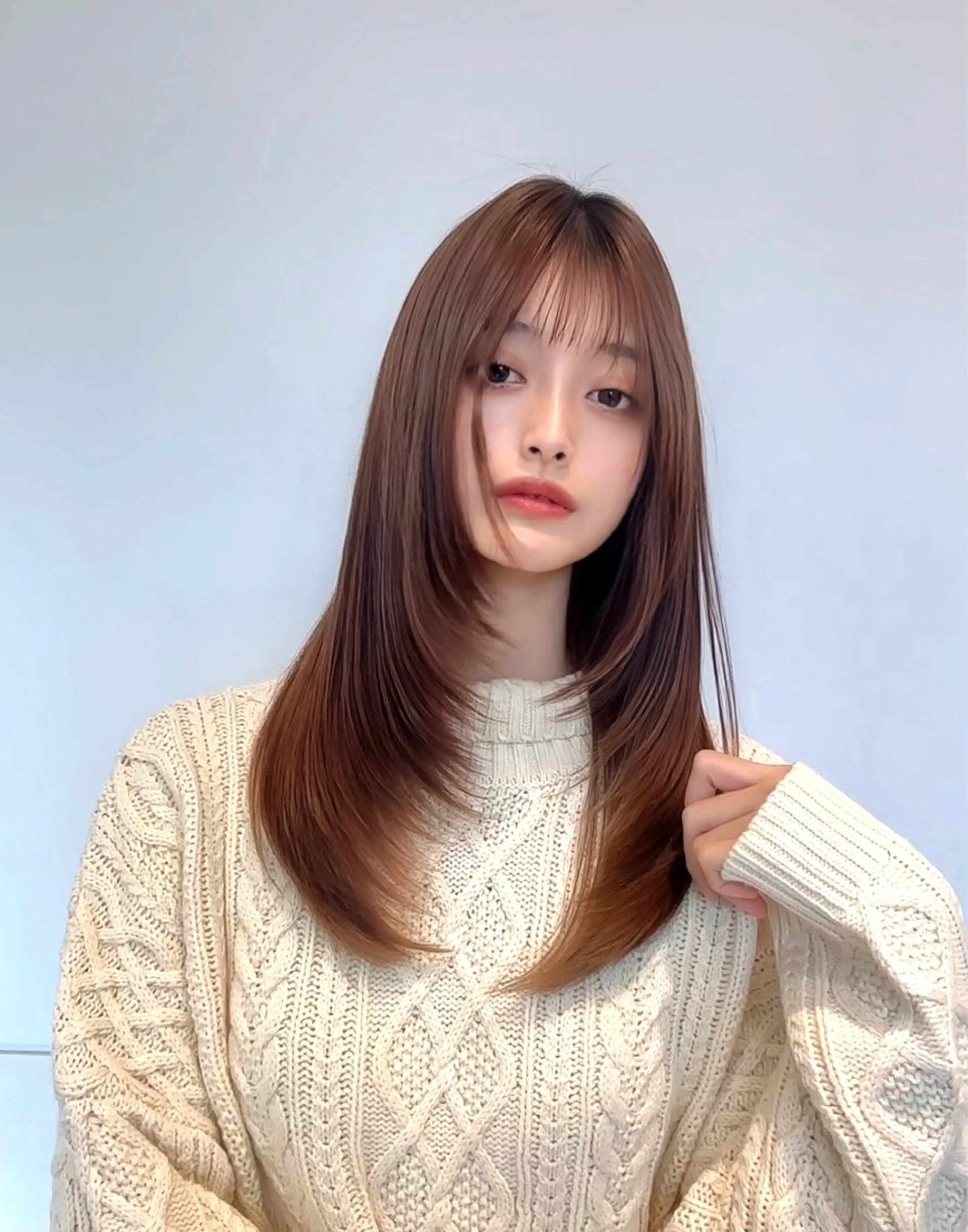 ミディアム カラー パーマ ブラウンカラー 顔まわりレイヤー 顔周りカット レイヤーカット カット ヘアカラー 縮毛矯正 トリートメント 🍀最上級の美髪👑 髪質改善🍀英司のヘアスタイル
