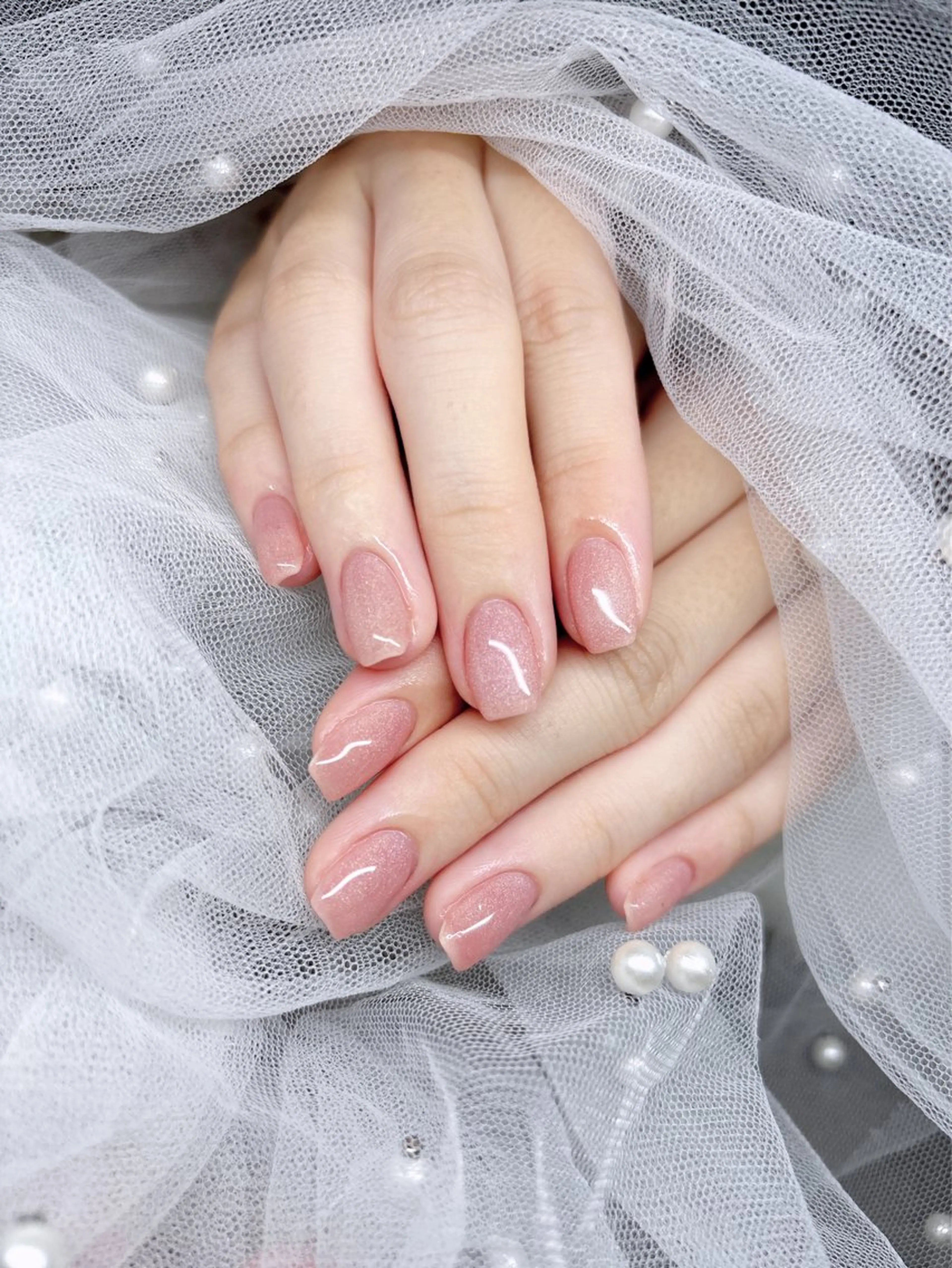 ネイル ジェルネイル ロングネイル マグネットネイル ピンク ワンホンネイル ハンドネイル happiness nailのネイルデザイン