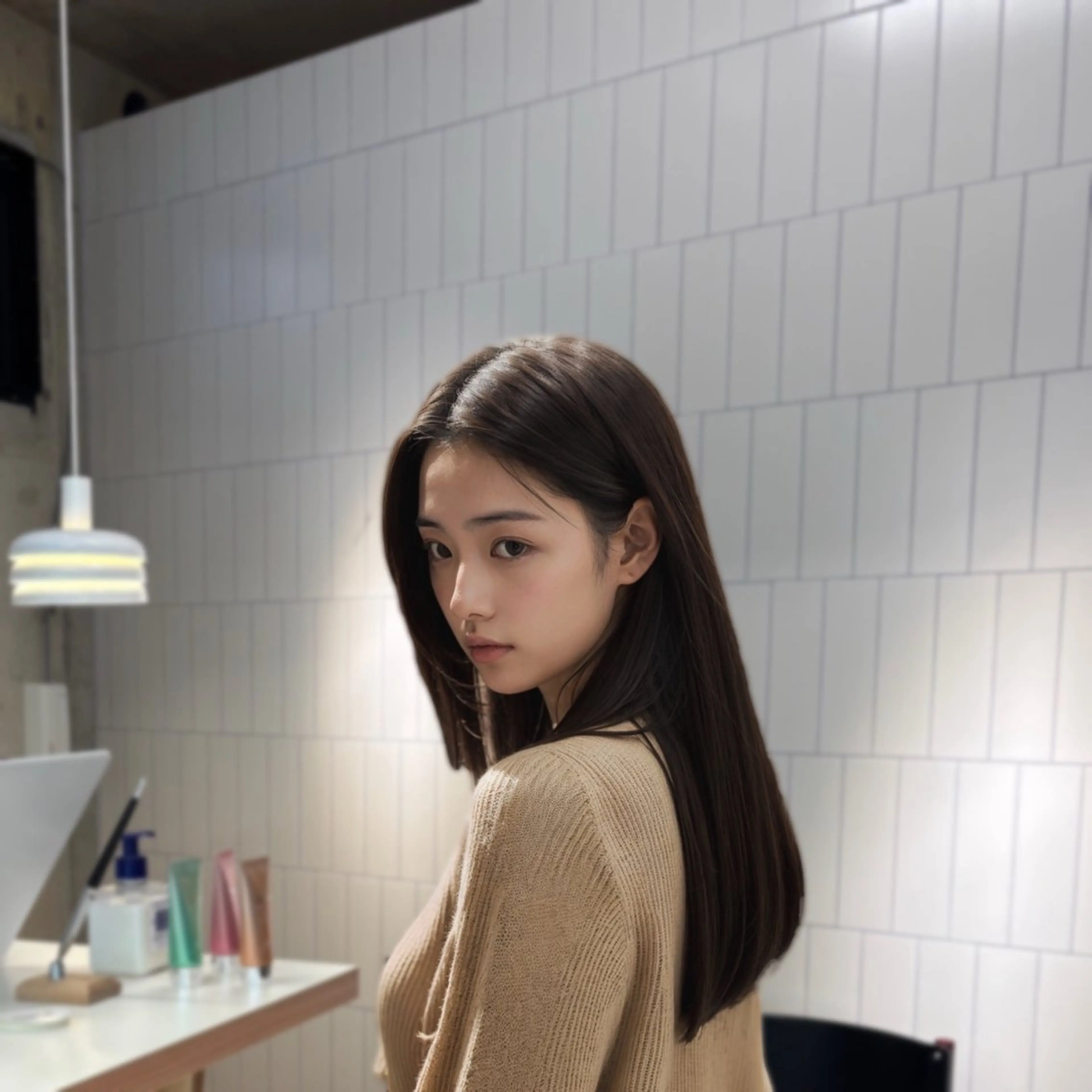 セミロング カット ヘアカラー 縮毛矯正 トリートメント nagi所属・透明感／髪質改善 ／ 千種／りかのヘアスタイル