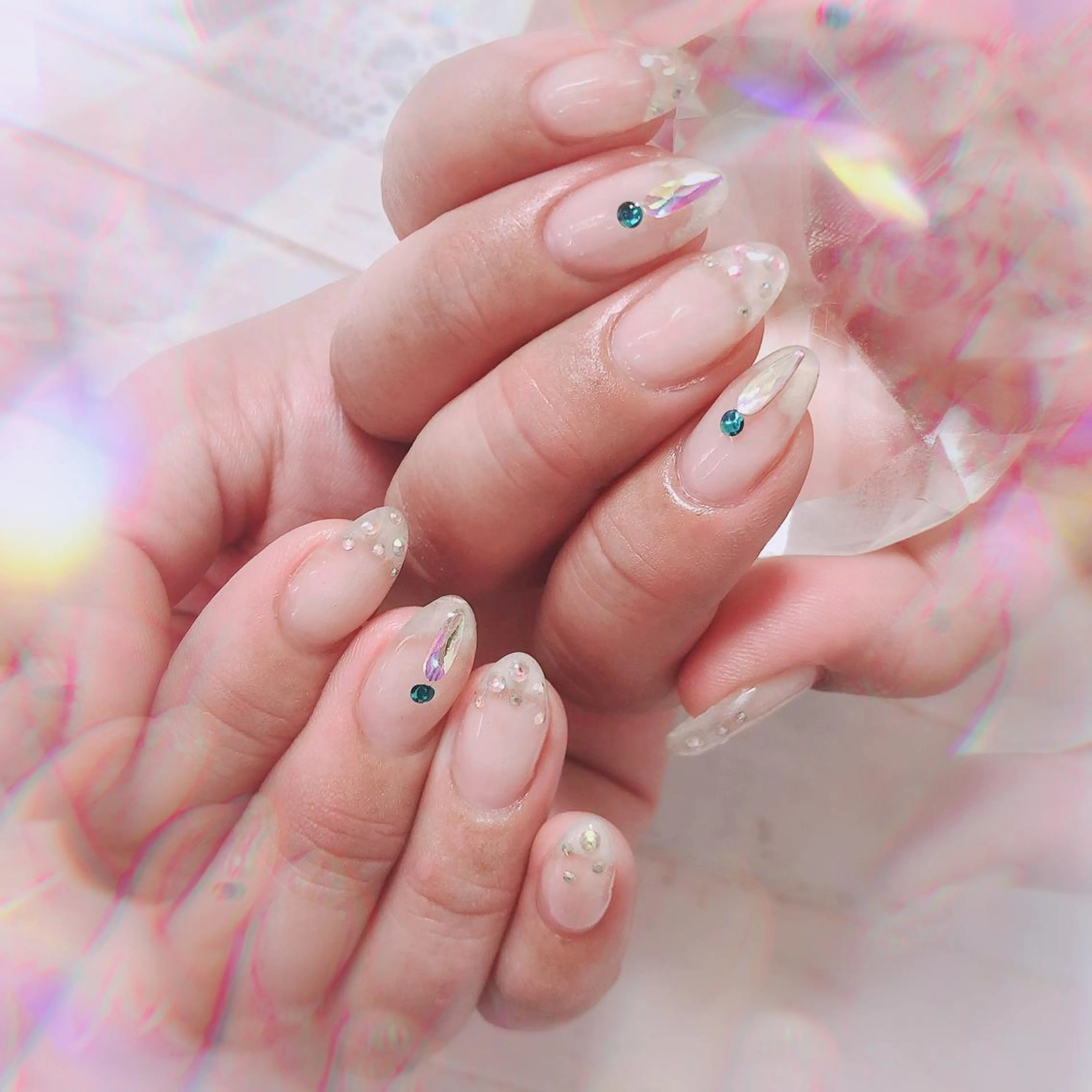 ミディアム ネイル ハンドネイル ハンドケア 💎ビューティサロン 湘南　RIRAN💎のネイルデザイン