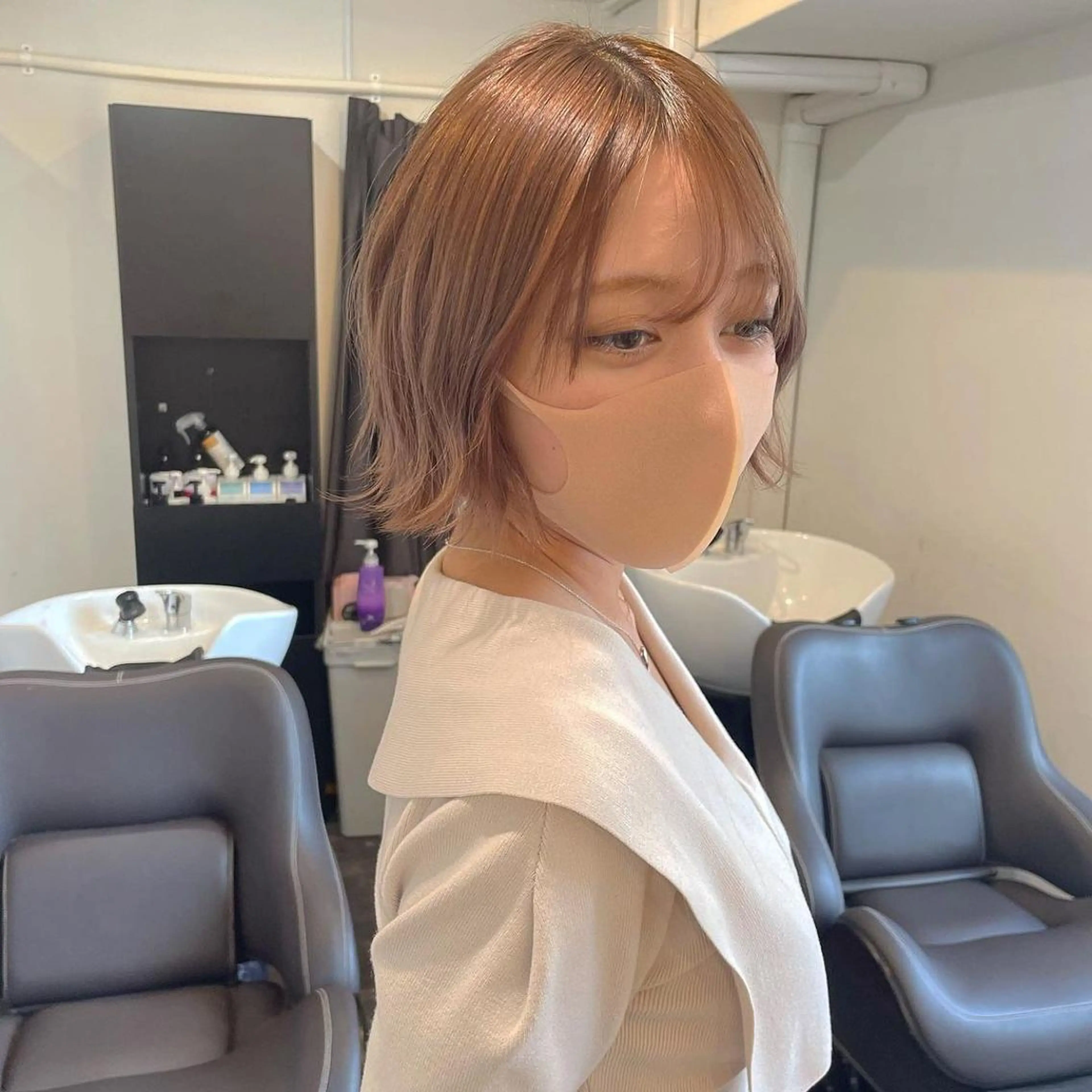 ショート カラー ブリーチ、髪質改善 Noe心斎橋店のヘアスタイル