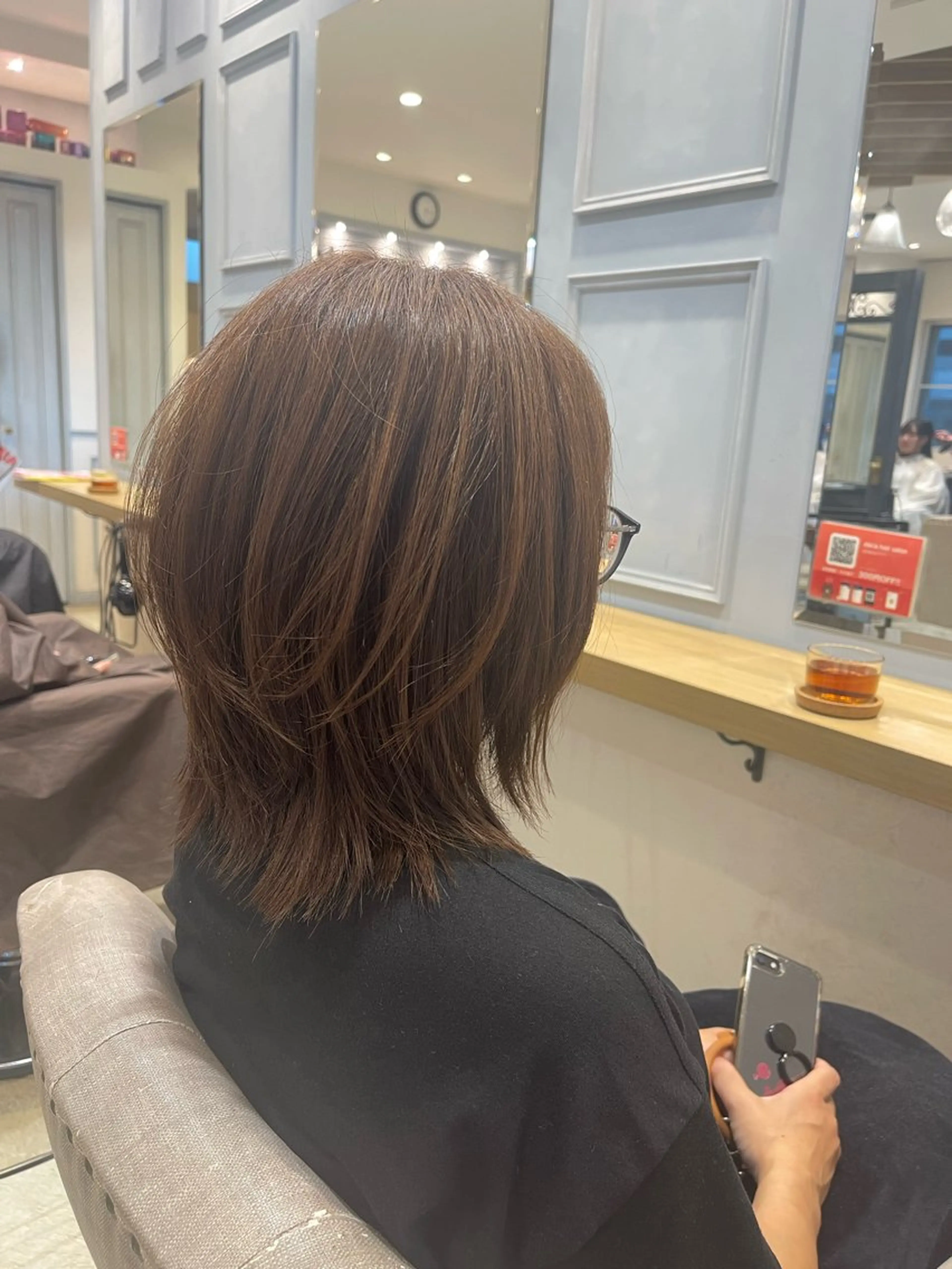ミディアム カラー レイヤーカット カット ヘアカラー トリートメント ショート/ボブ アンドウ☺︎のヘアスタイル
