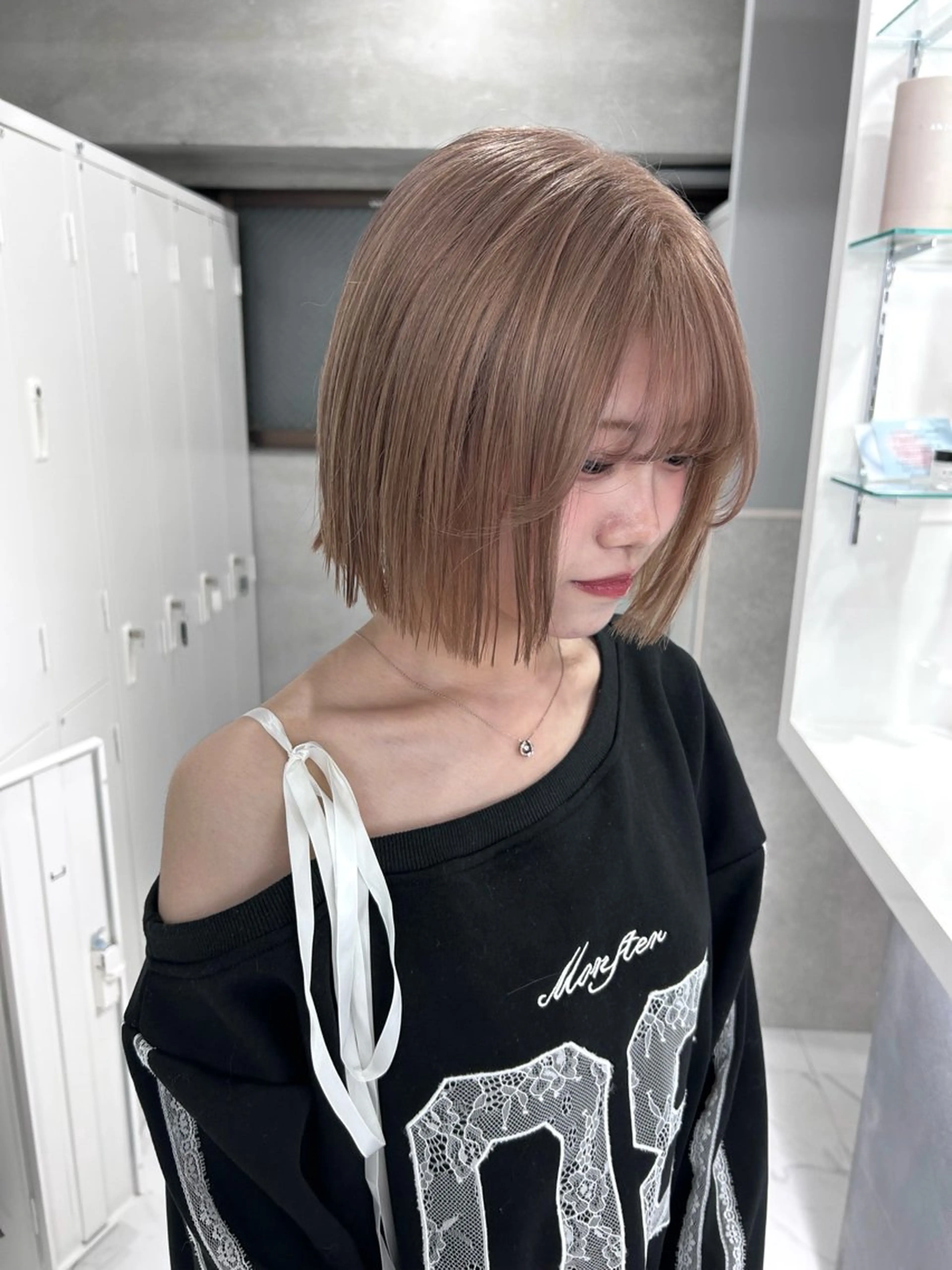 ショート カラー ハイトーンカラー ボブ カット ヘアカラー トリートメント shizuna/天神 /メンズ/ボブのヘアスタイル