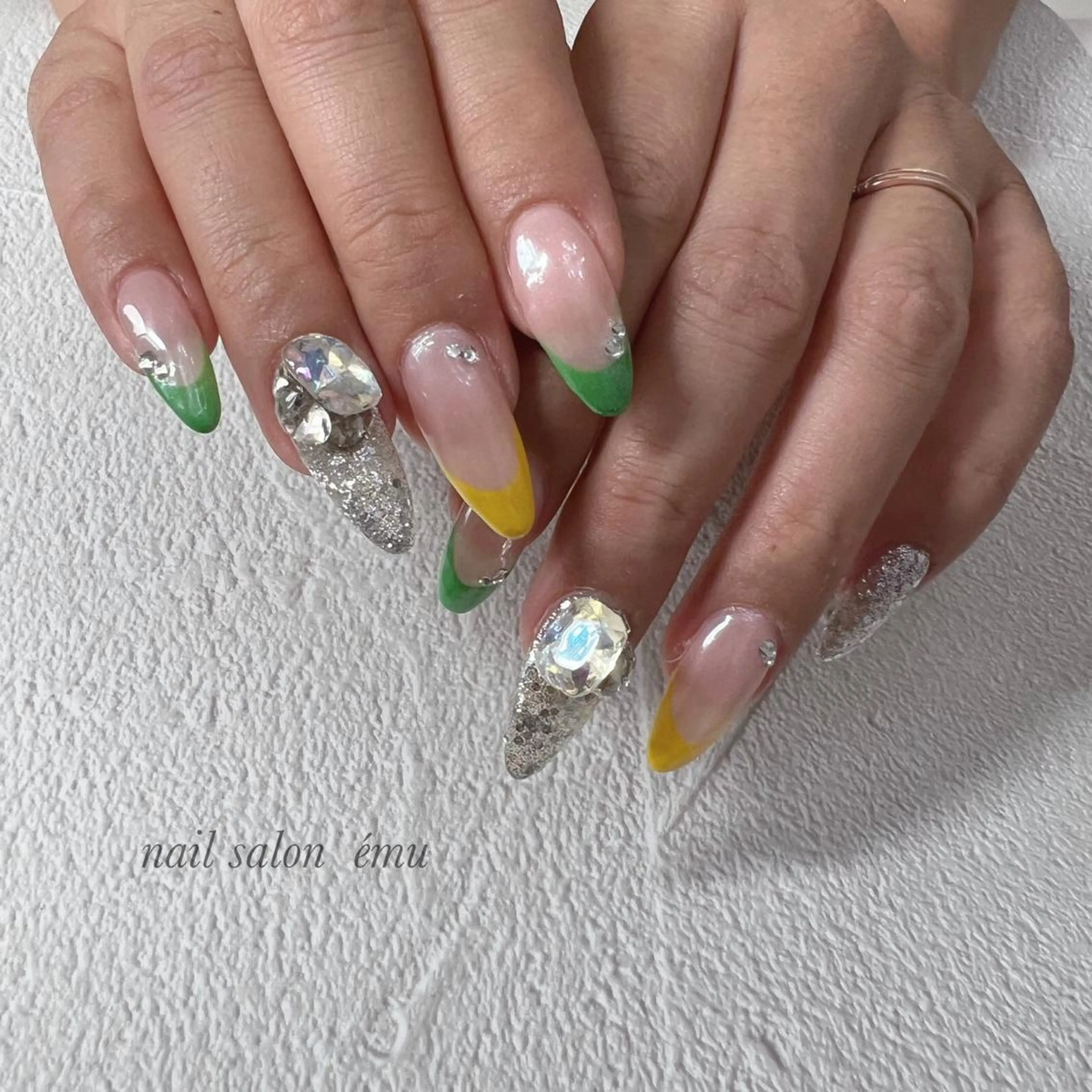 ロング ネイル ハンドネイル nail salon émuのネイルデザイン