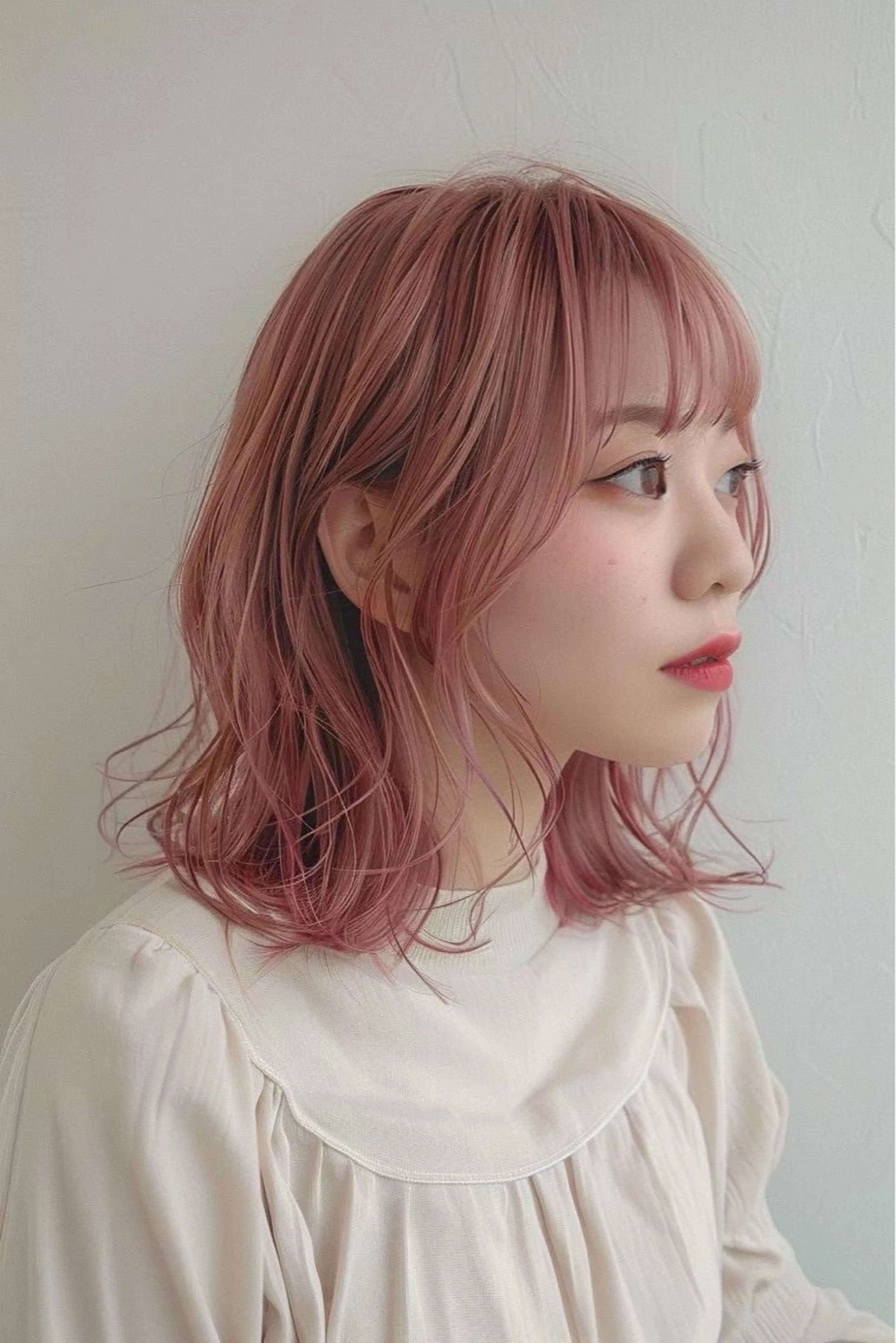 ミディアム カラー カット ヘアカラー トリートメント 最新ケアカラー 髪質改善/YUTOのヘアスタイル