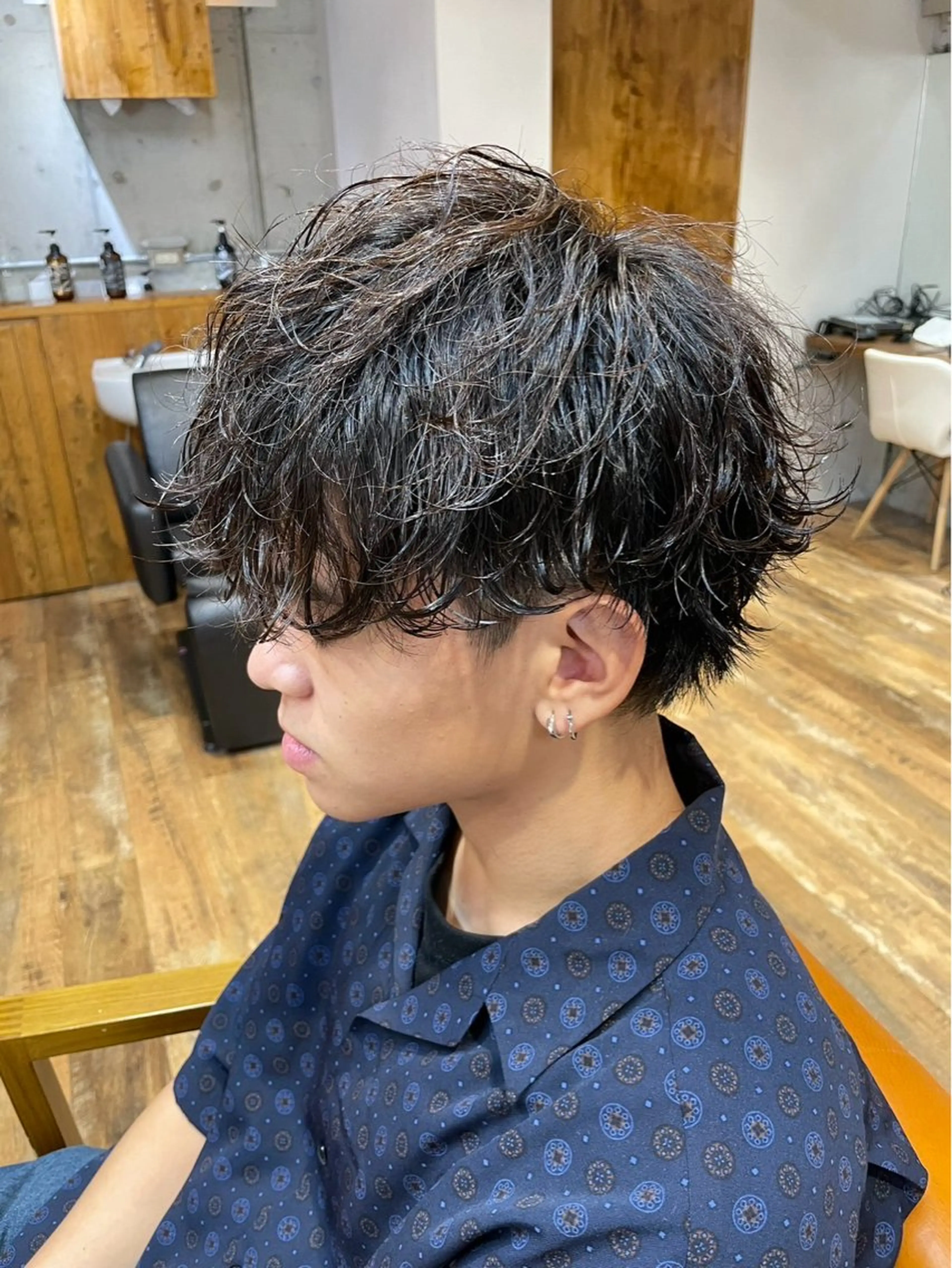 ショート パーマ メンズ パーマ 透明感カラー✨ メンズカット/ケイゴのヘアスタイル