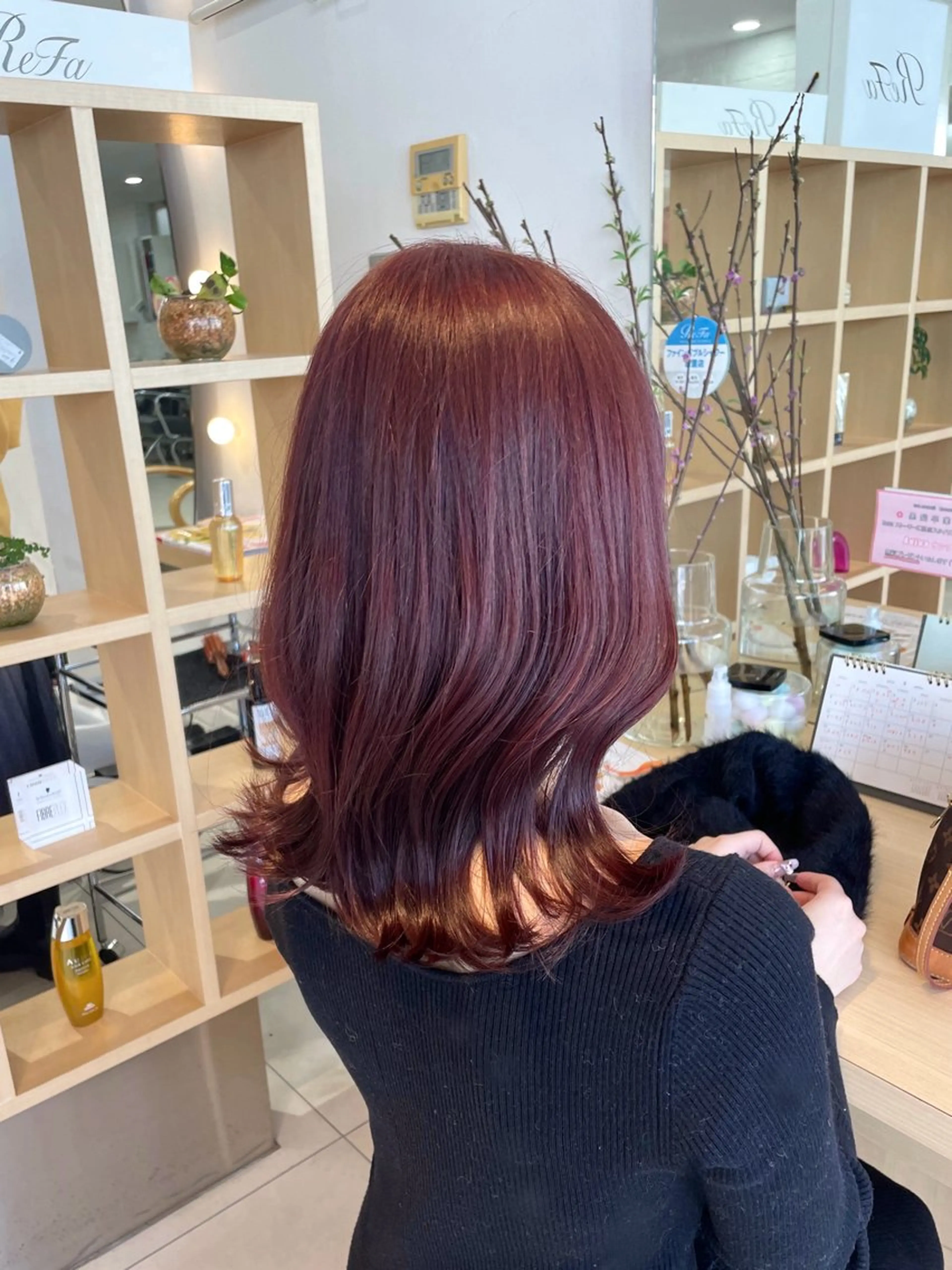 セミロング カット ヘアカラー トリートメント nuu 栄所属・🧸SAKI🎀 韓国レイヤーのヘアスタイル