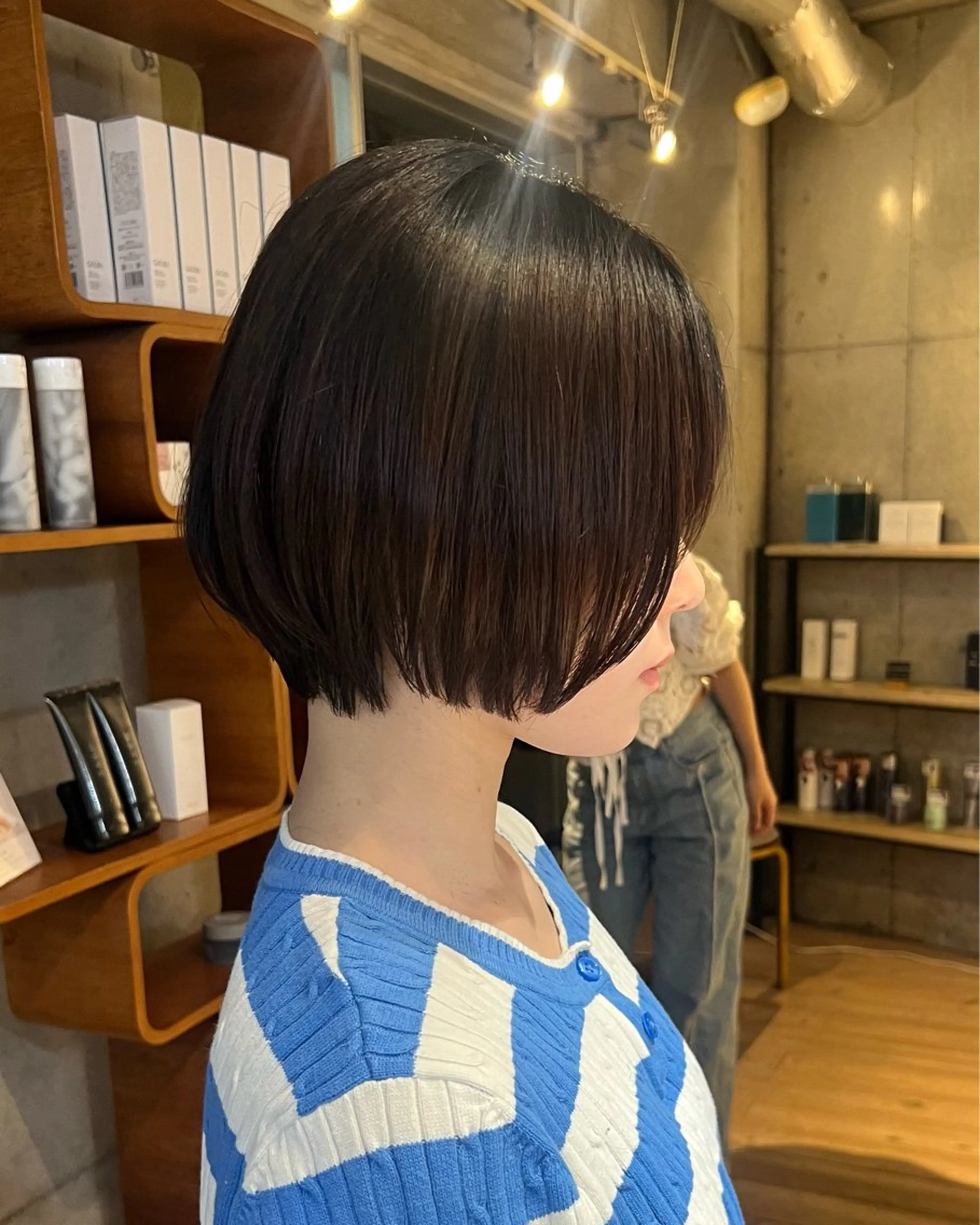 ミディアム カラー パーマ ヘアアレンジ 丸みショート くびれヘア ショートヘア原宿 fifth コシのヘアスタイル