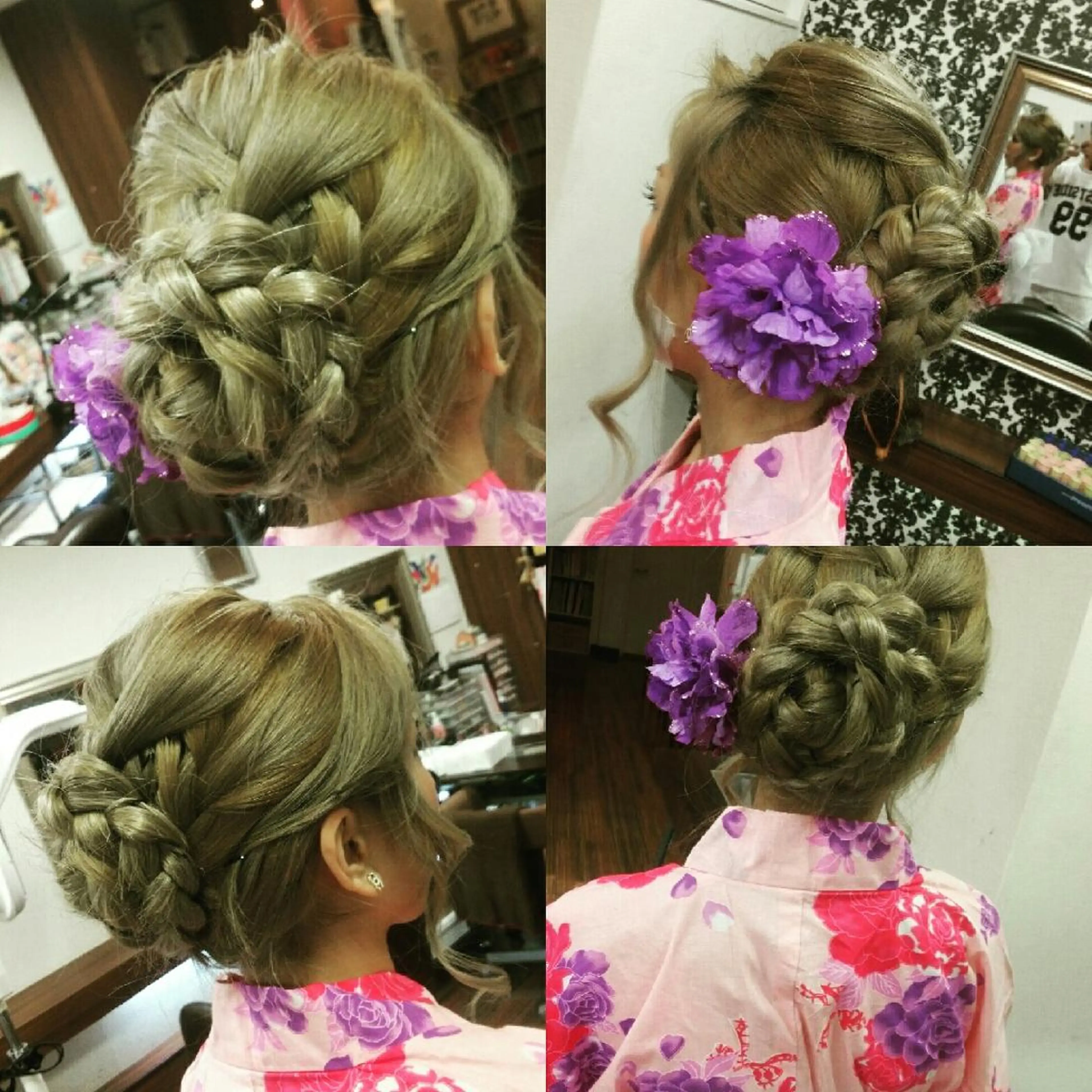 ミディアム セミロング ロング カラー ヘアアレンジ 浴衣 メテオ取扱✨美髪 矯正✨HiroNYのヘアスタイル