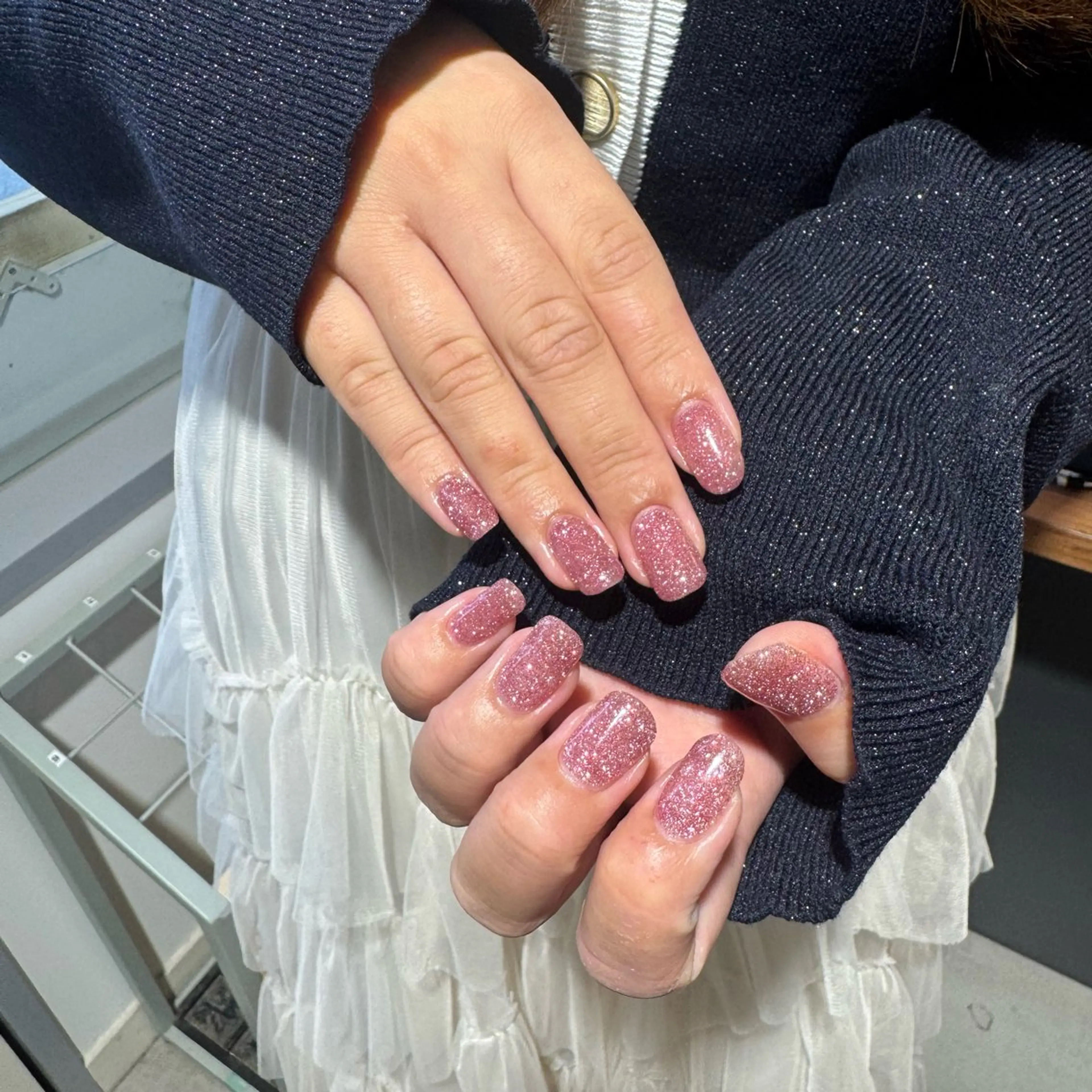 ネイル フラッシュネイル ピンク ハンドネイル 小野澤 紗智のネイルデザイン