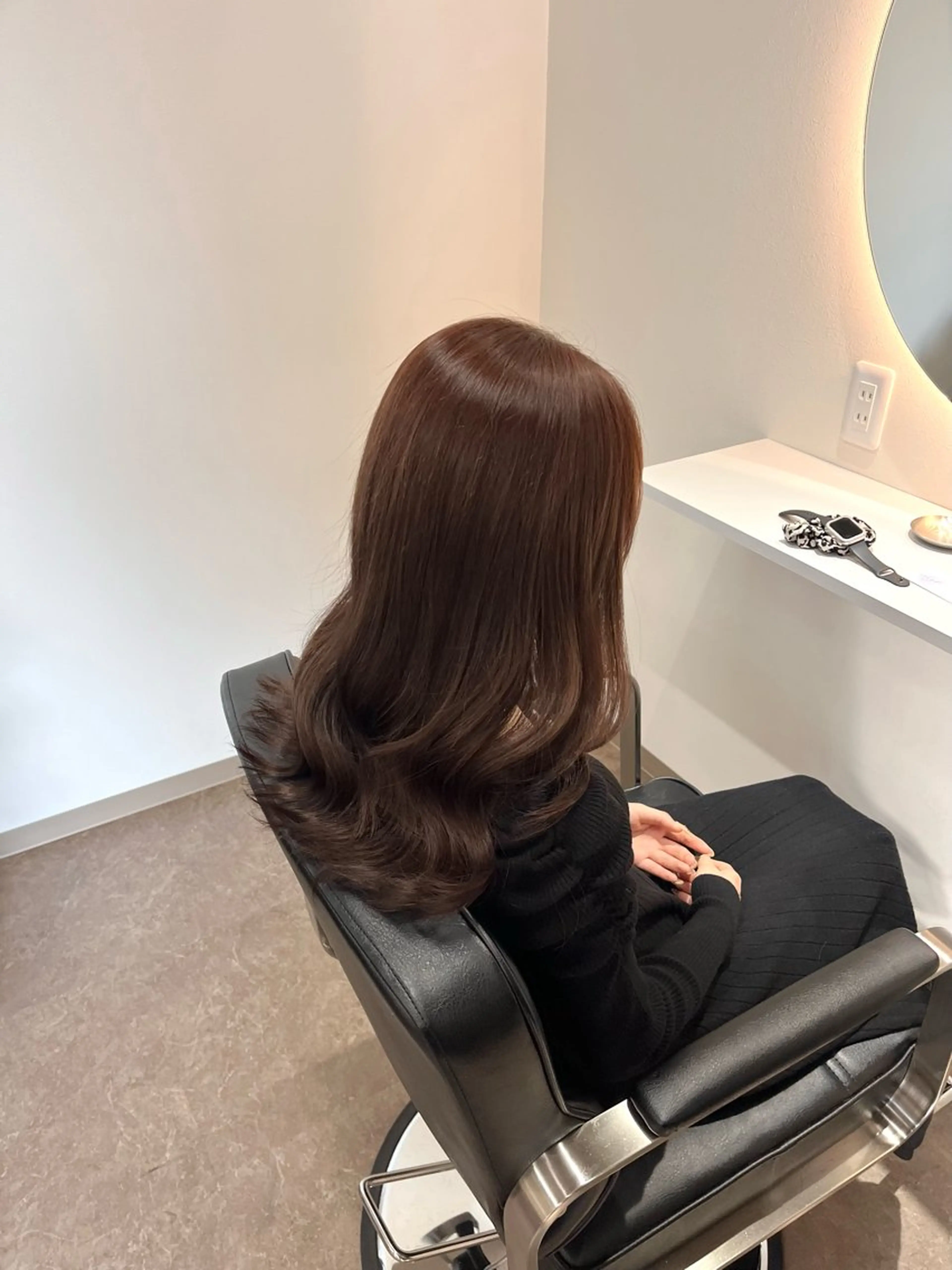 ロング カラー ブリーチ ブラウンカラー ダブルカラー ブリーチなしカラー ピンクカラー カット ヘアカラー Licol【リコル】所属・本木下朋花/髪質 改善×ダブルカラーのヘアスタイル