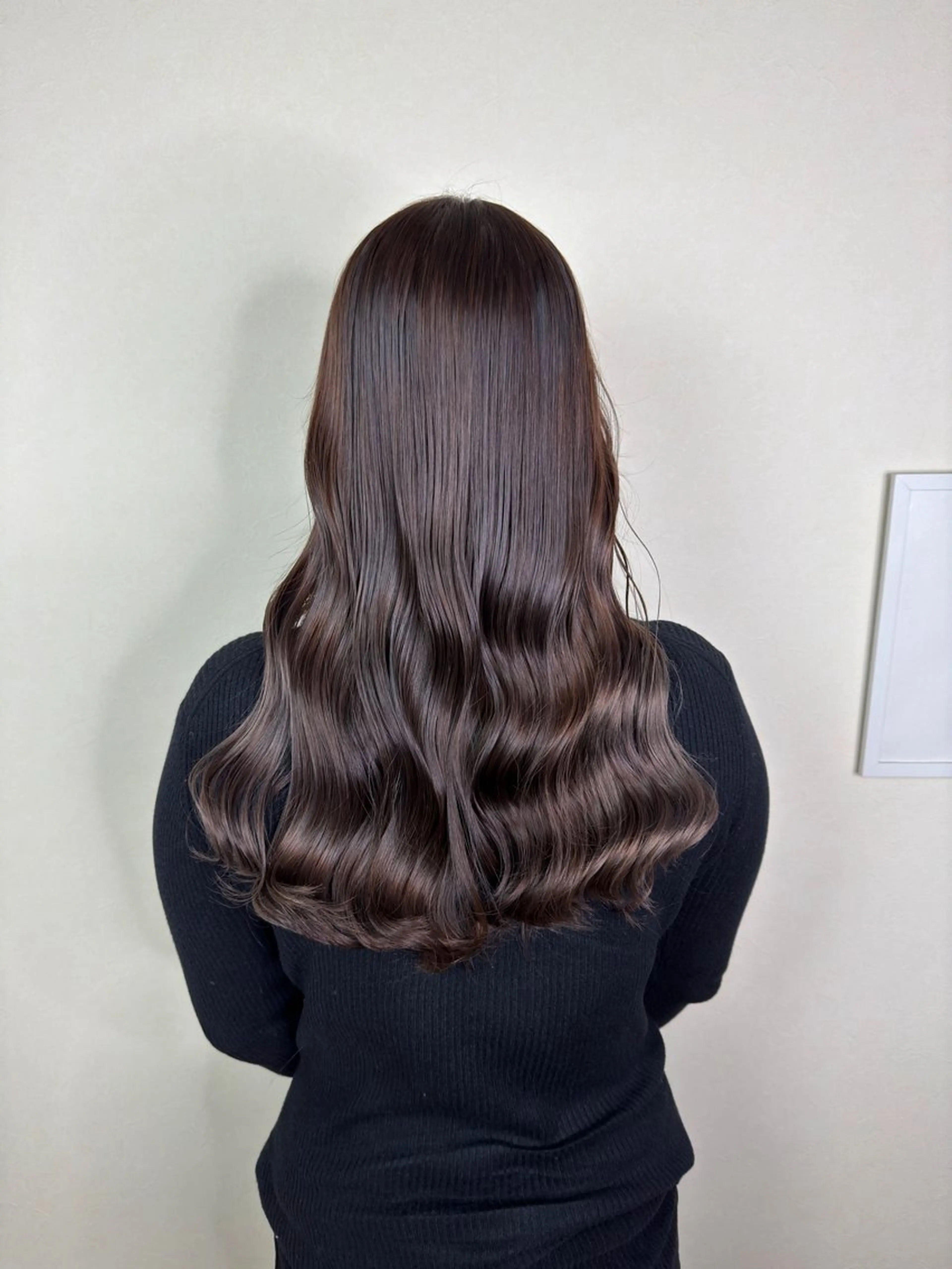 ロング カラー ブラウンカラー ピンクカラー ピンクブラウン カット ヘアカラー トリートメント 鎌倉 光洋のヘアスタイル