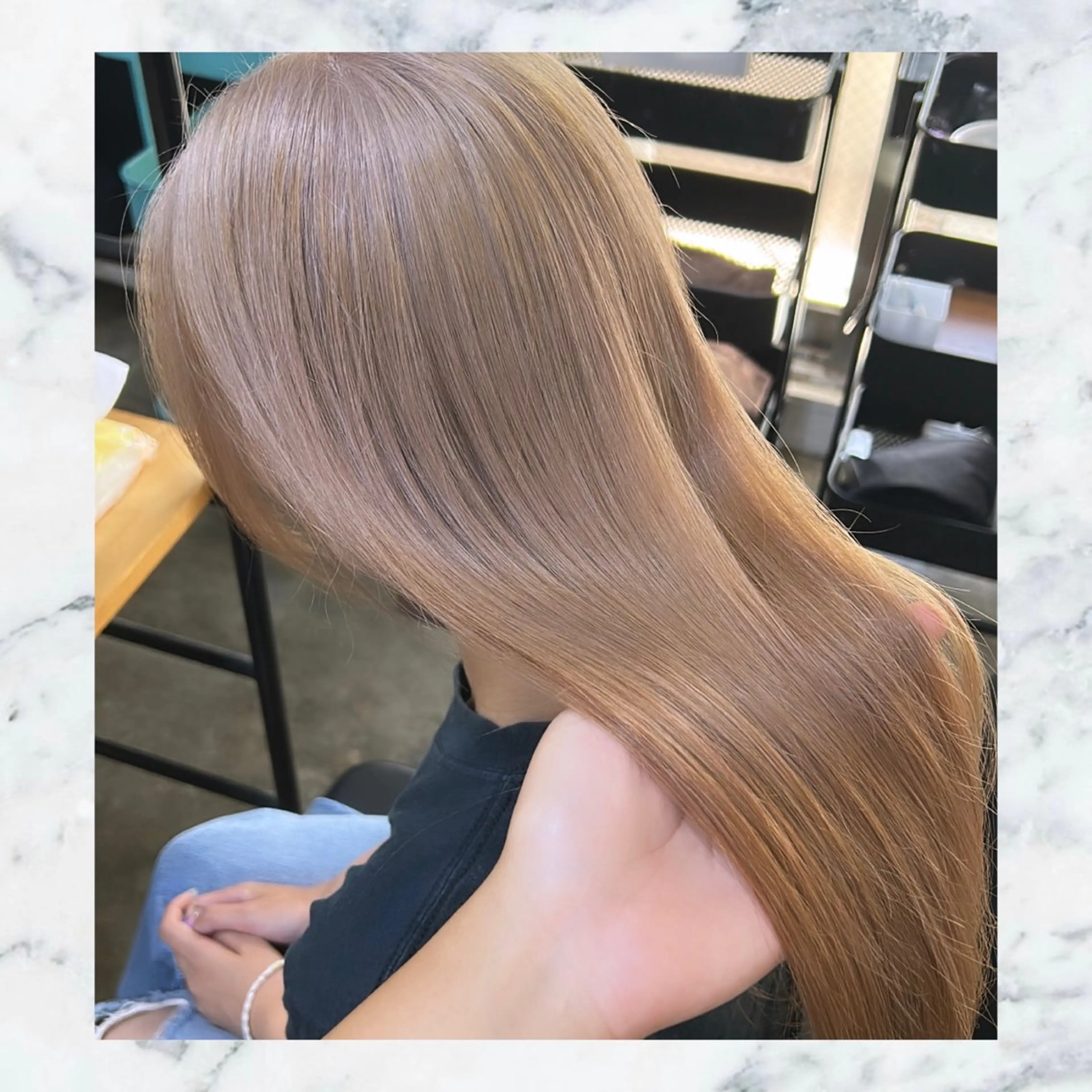 カラー ベージュカラー 黒髪 ブリーチ ブロンド ブルーカラー ヘアカラー SOYON所属・艶髪✖️ハイトーン 🫧YURIA🫧のヘアスタイル