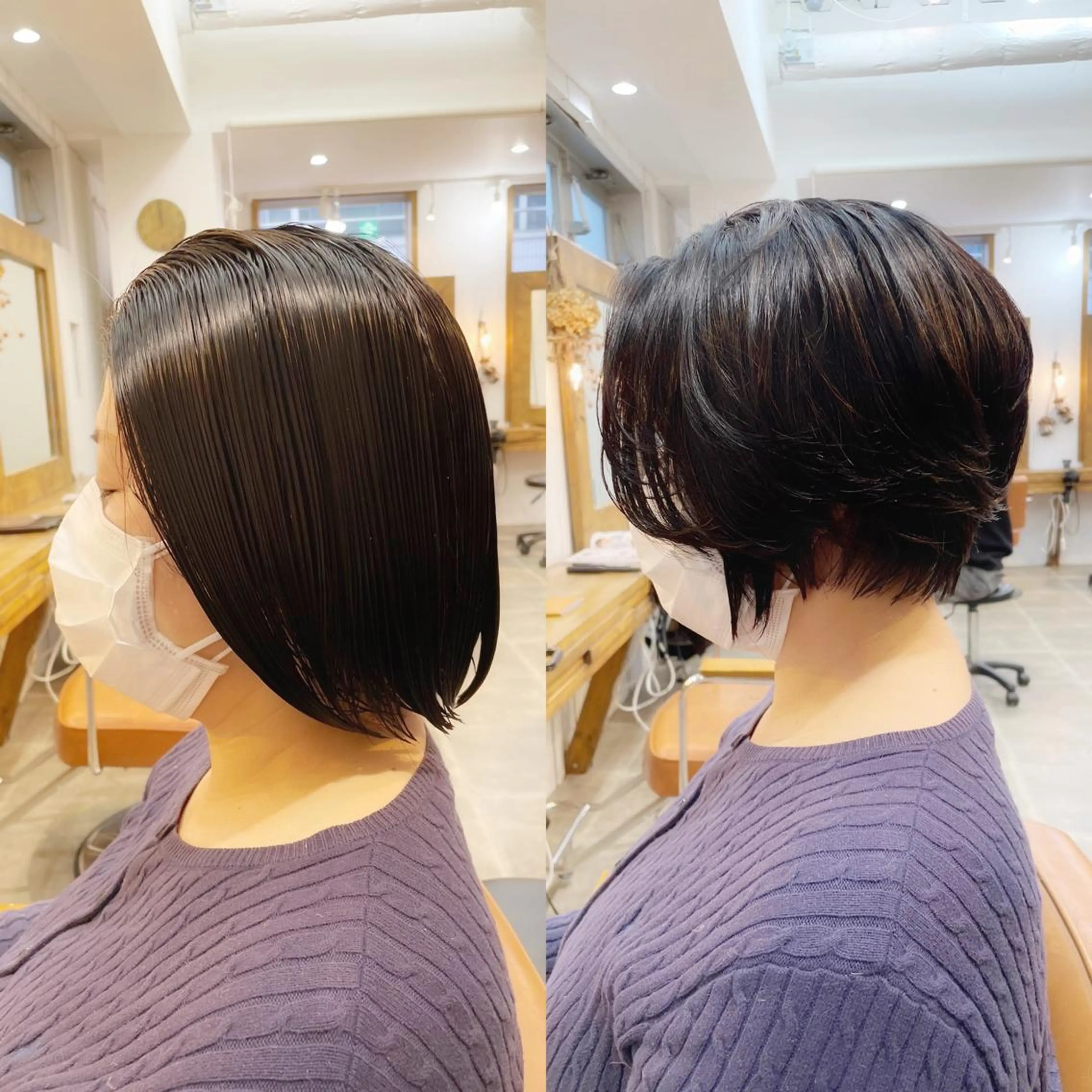 ショート カラー ショートボブ アッシュ ボブ シースルーバング ショートヘア カット ヘアカラー newline銀座所属・銀座ショート/ 大人ショート/金子涼のヘアスタイル