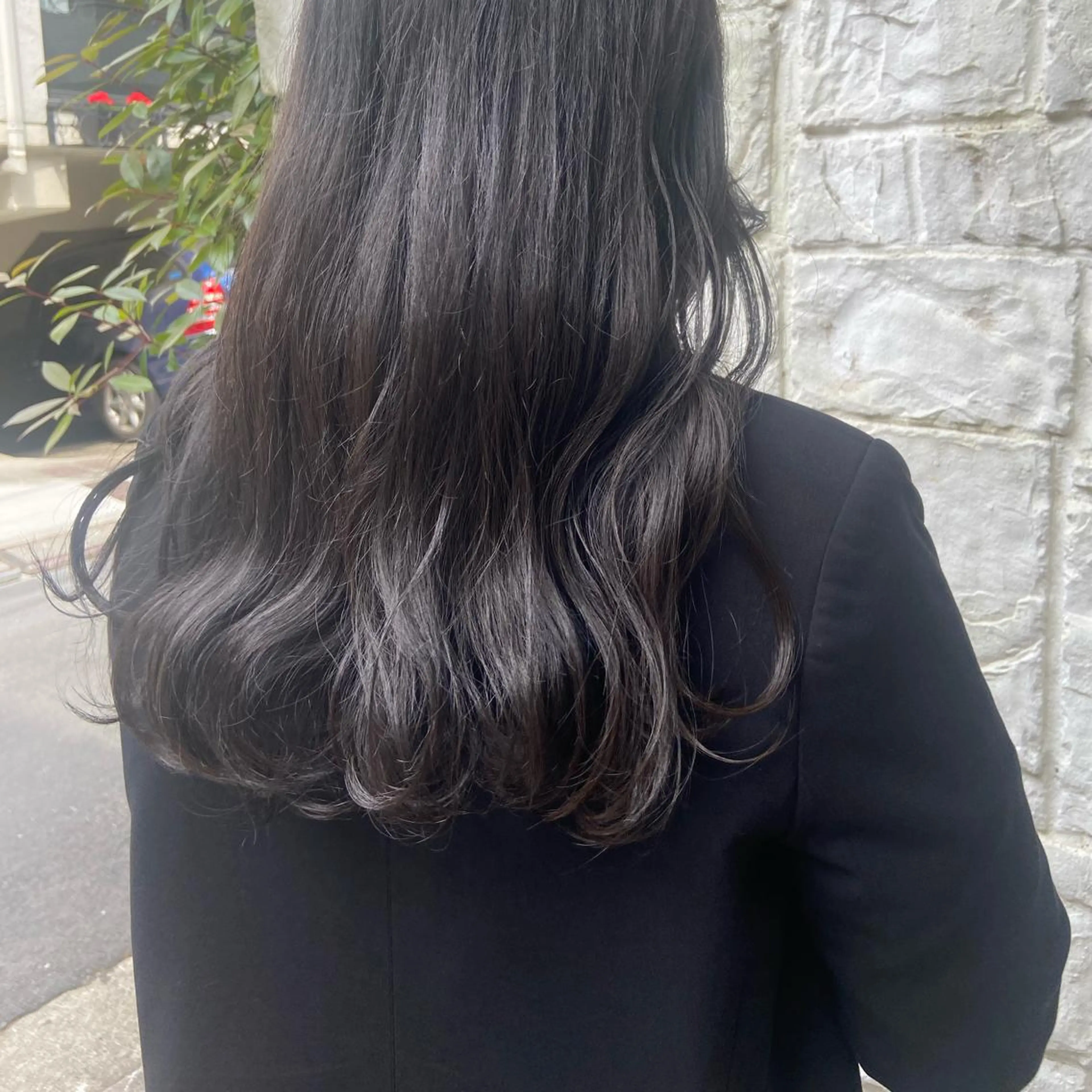 セミロング カラー ラベンダーカラー ラベンダーグレー カジュアルを女っぽく 𝗮𝘆𝗮𝗰𝗼のヘアスタイル