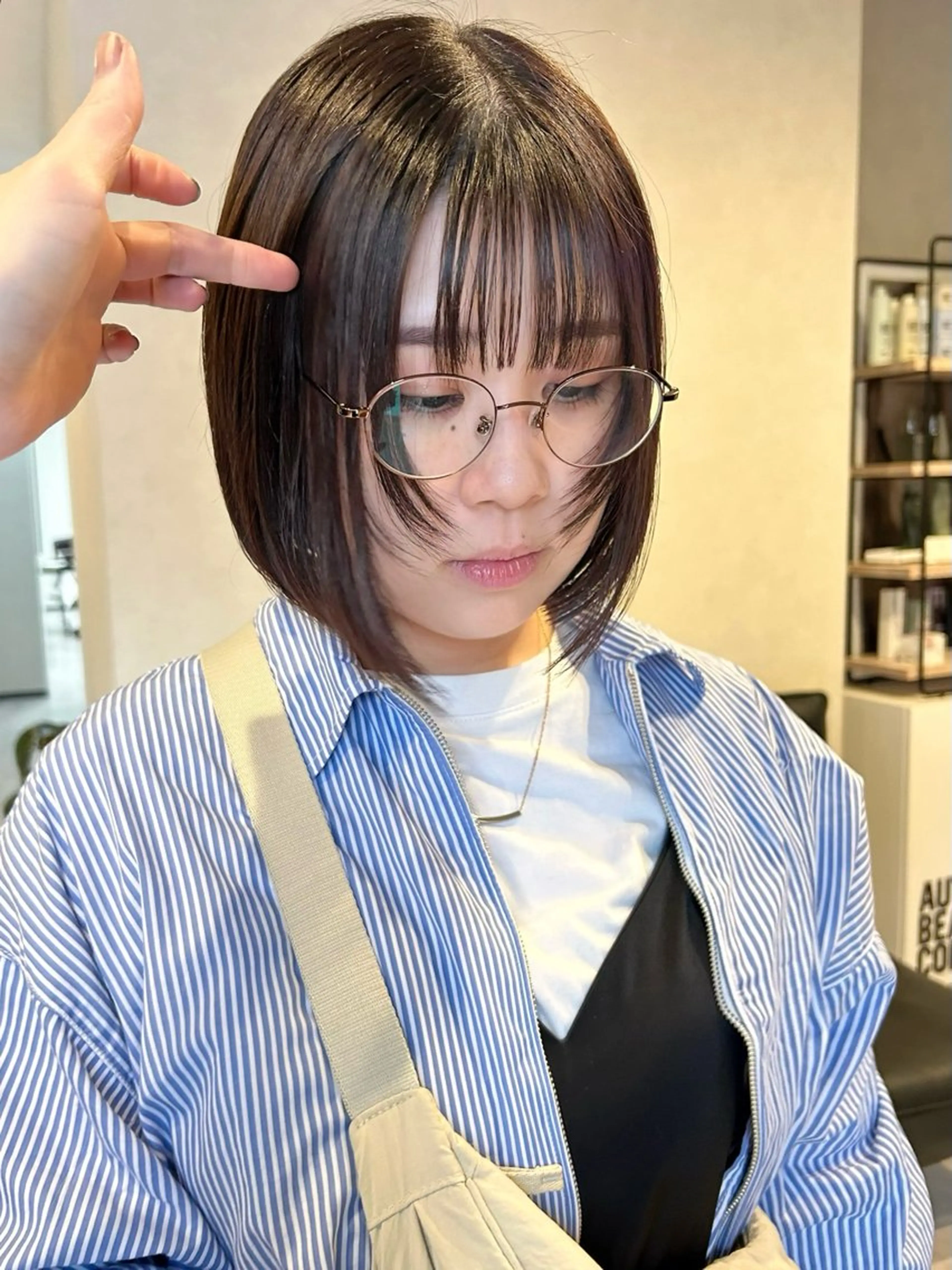 ショート カラー ブラウンカラー 顔まわりレイヤー レイヤーカット カット ヘアカラー ナカジマ ナナのヘアスタイル