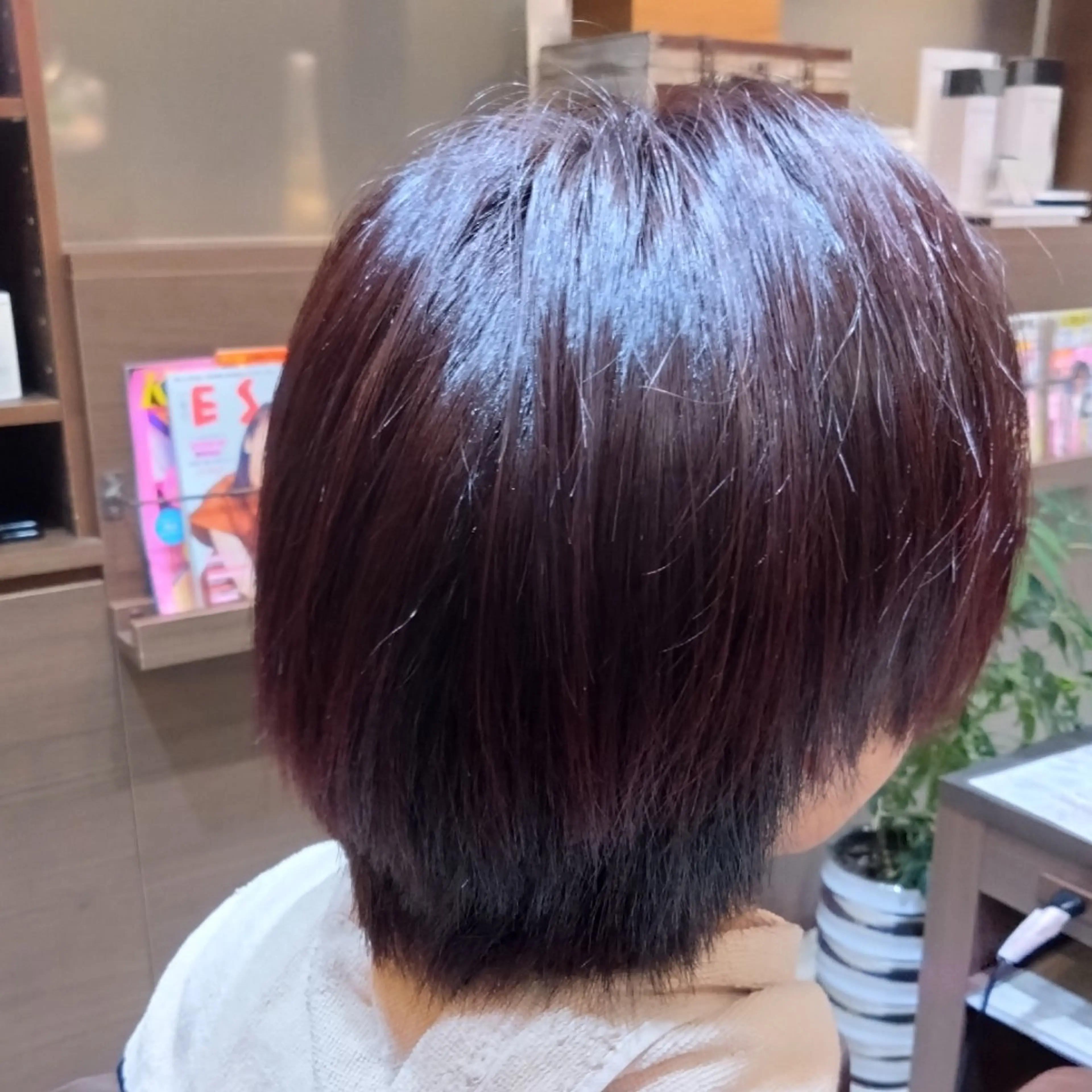 ショート カラー ブラウンカラー ピンクカラー ピンクブラウン RI YUのヘアスタイル
