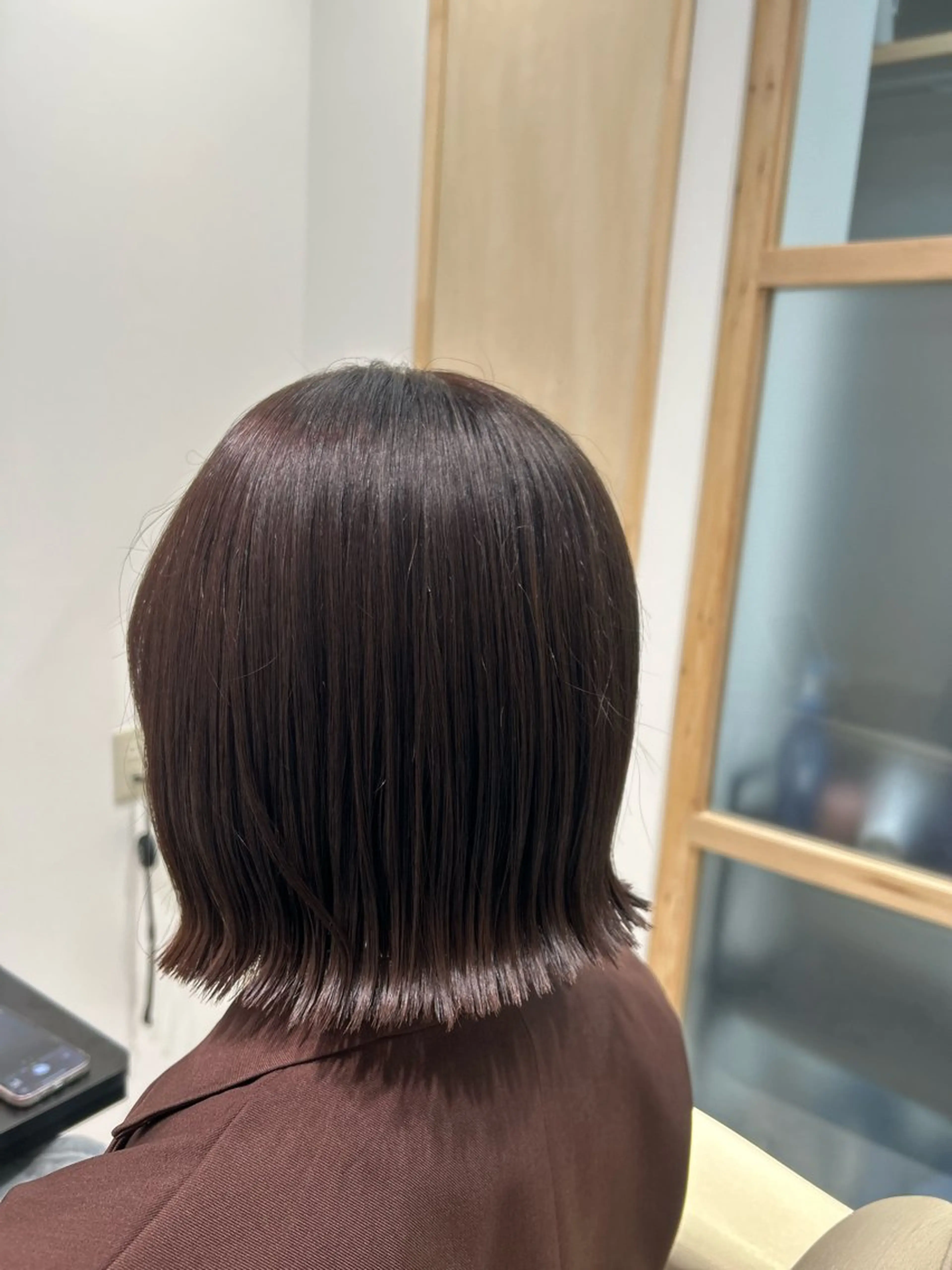 ショート カラー ブラウンカラー マロンブラウン ボブ 外ハネヘア カット ヘアカラー トリートメント aster/ボブ/ 髪質改善/岡田 愛理のヘアスタイル