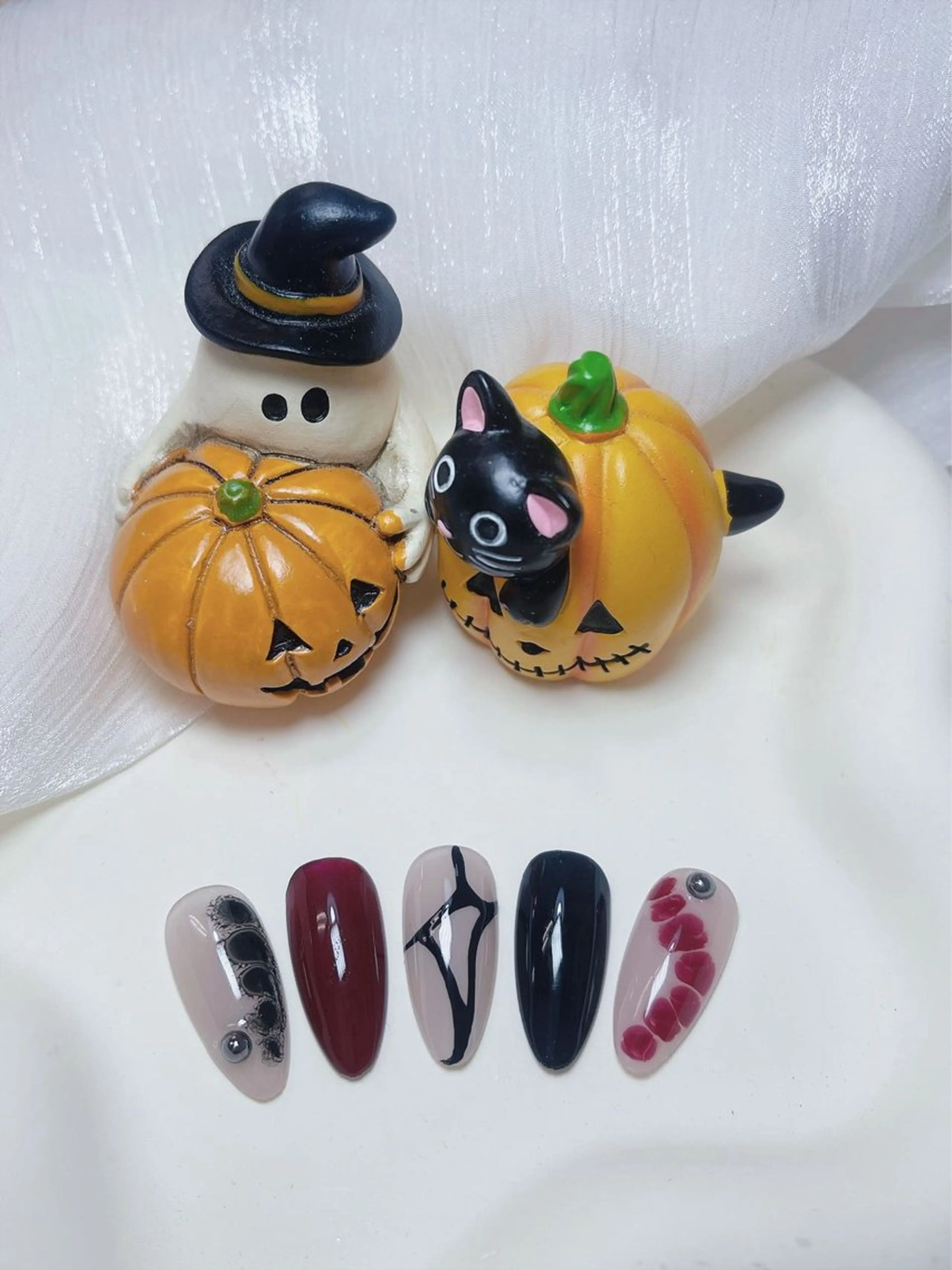 ネイル チークネイル フレンチネイル グラデーション ハロウィン キラキラネイル 陳 rinaのネイルデザイン