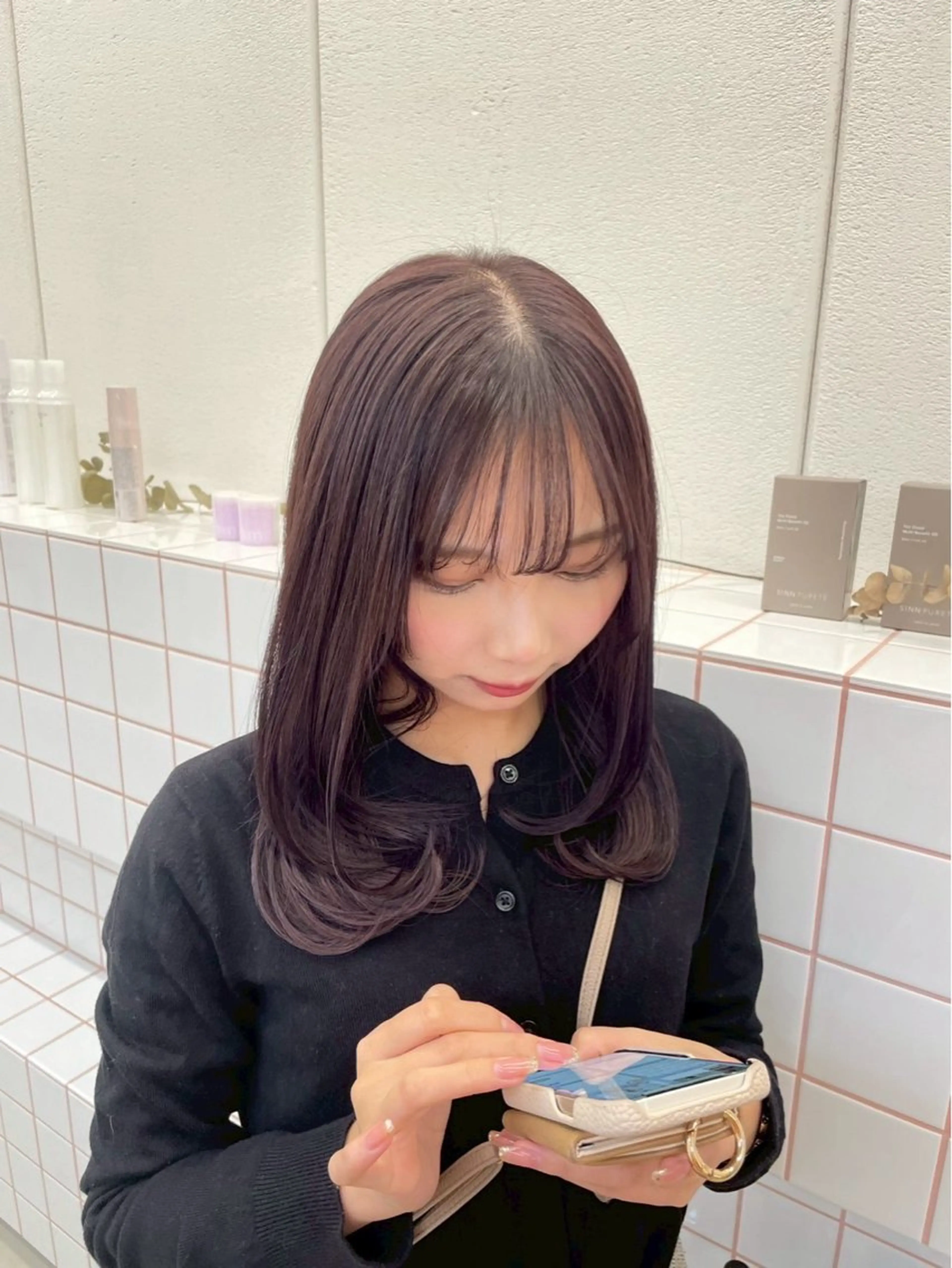 ミディアム 🌼花屋併設🌼 木下奈々望のヘアスタイル