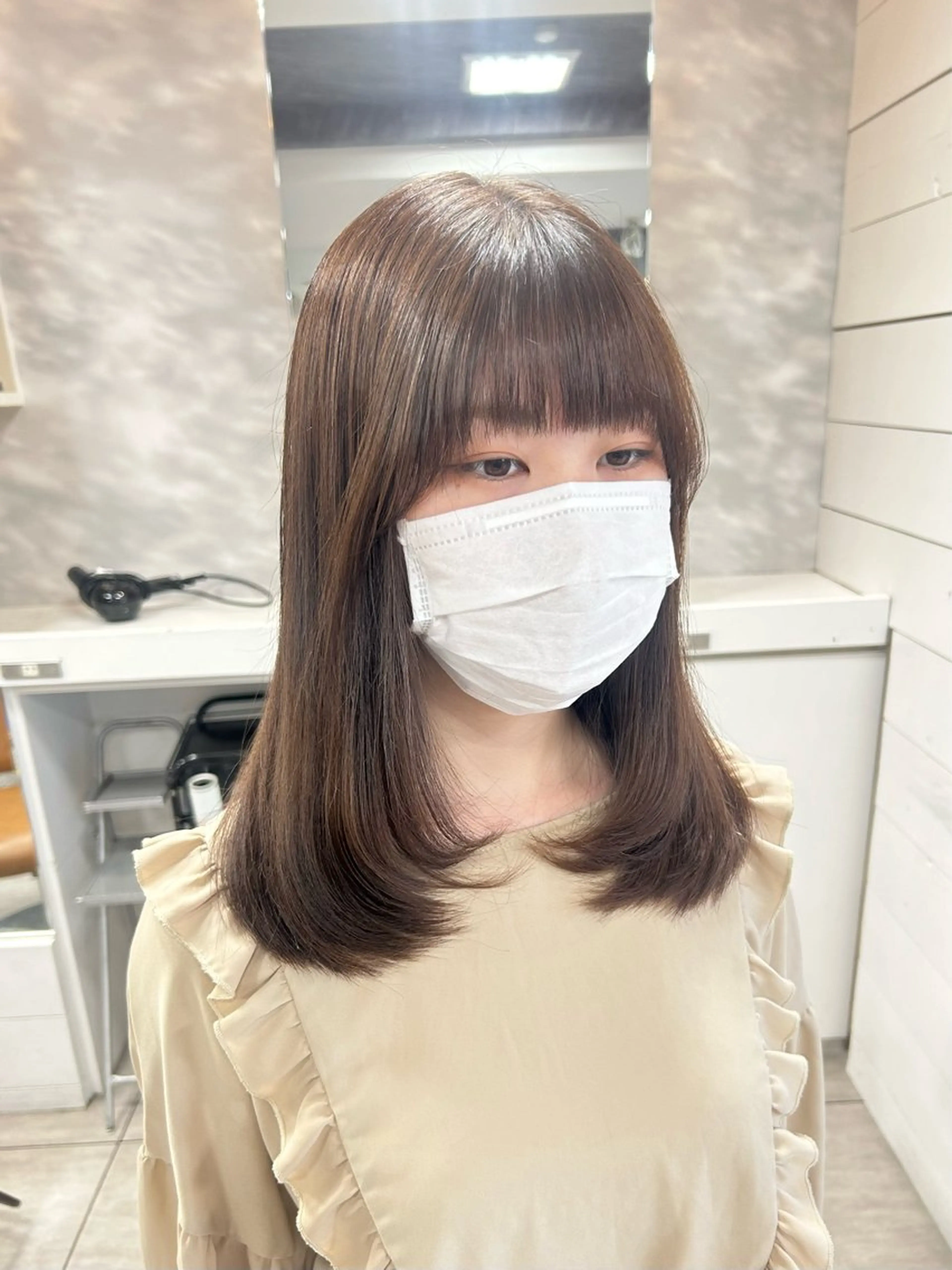 ミディアム カット ヘアカラー トリートメント 🫧艶髪カラー🫧 森本くるみのヘアスタイル