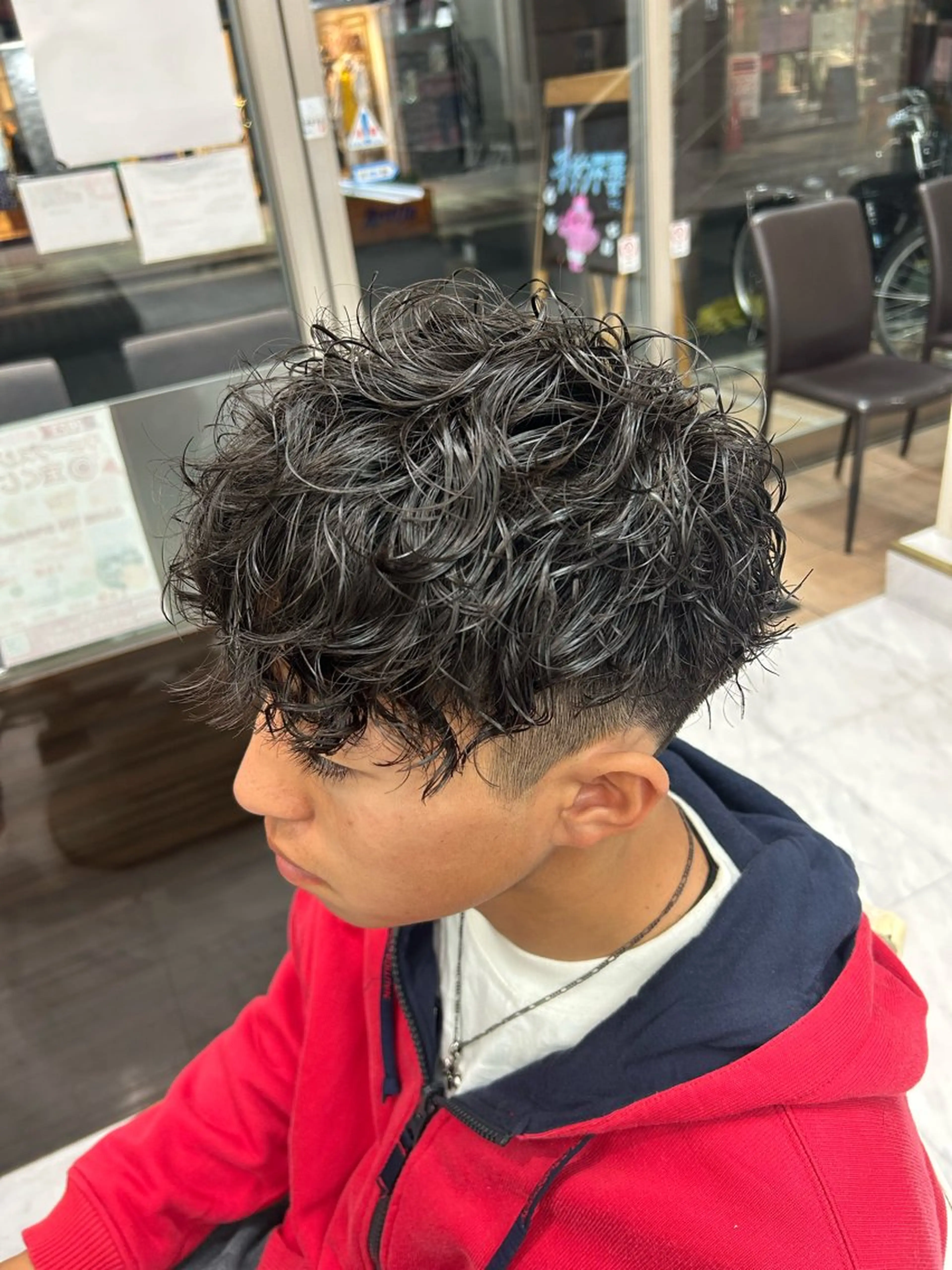 ショート パーマ メンズ スペインカール カット パーマ トリートメント メンズパーマ 💈後閑和真💈のヘアスタイル