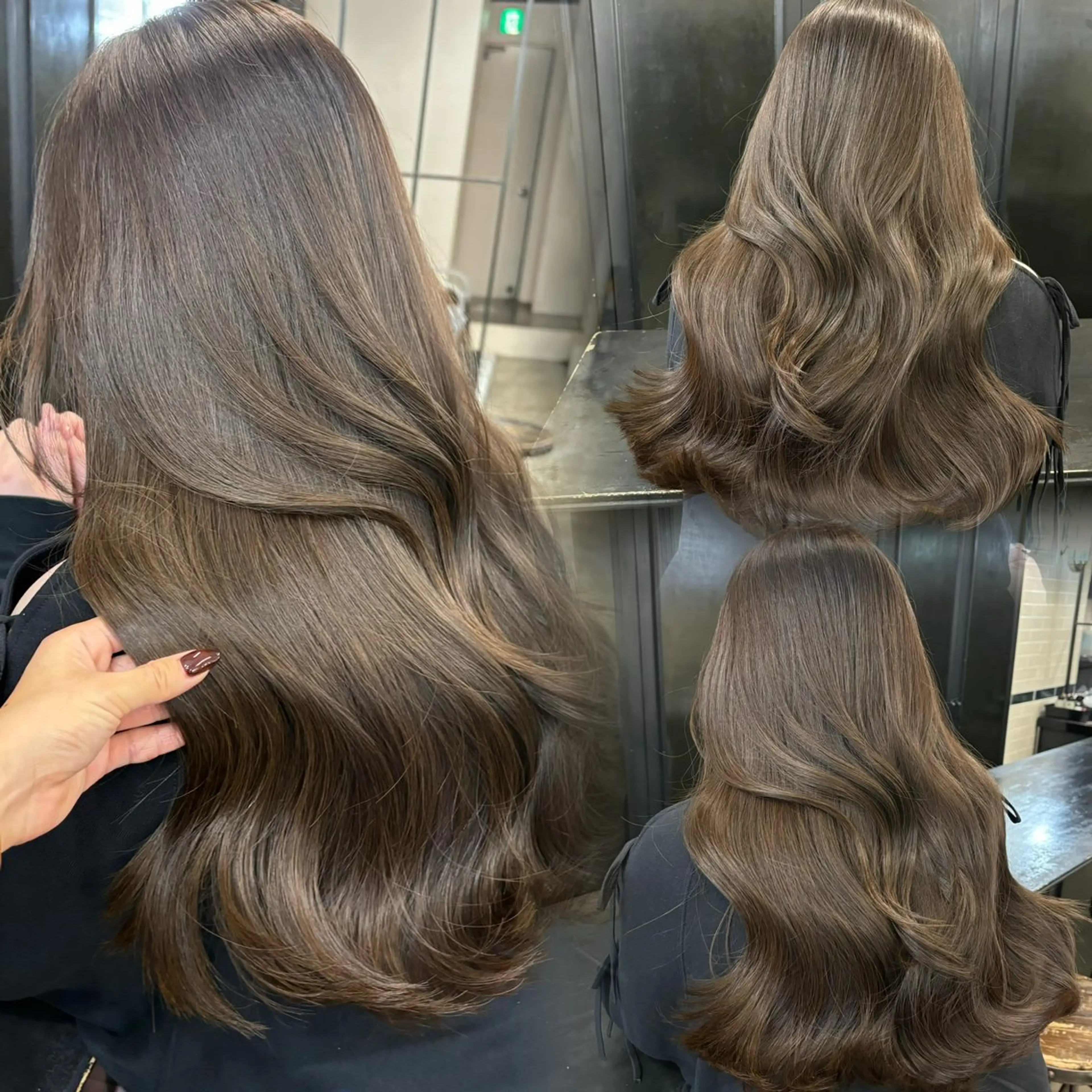 ロング カラー ヘアカラー トリートメント オリーブベージュ 🫒🩶Rianaのヘアスタイル