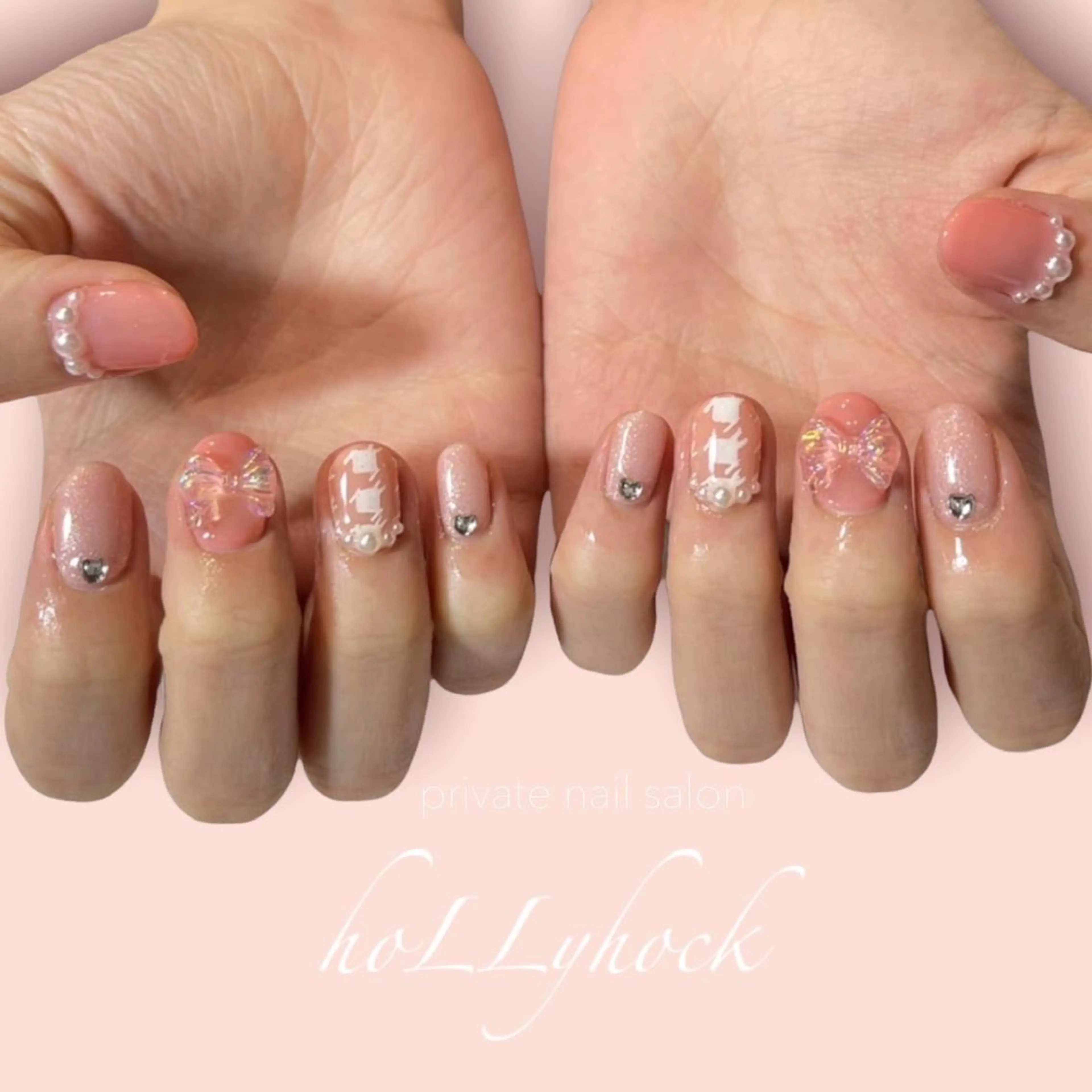 ネイル アートネイル フラッシュネイル マグネットネイル ニュアンスネイル ハンドネイル nail salon hoLLyhockのネイルデザイン