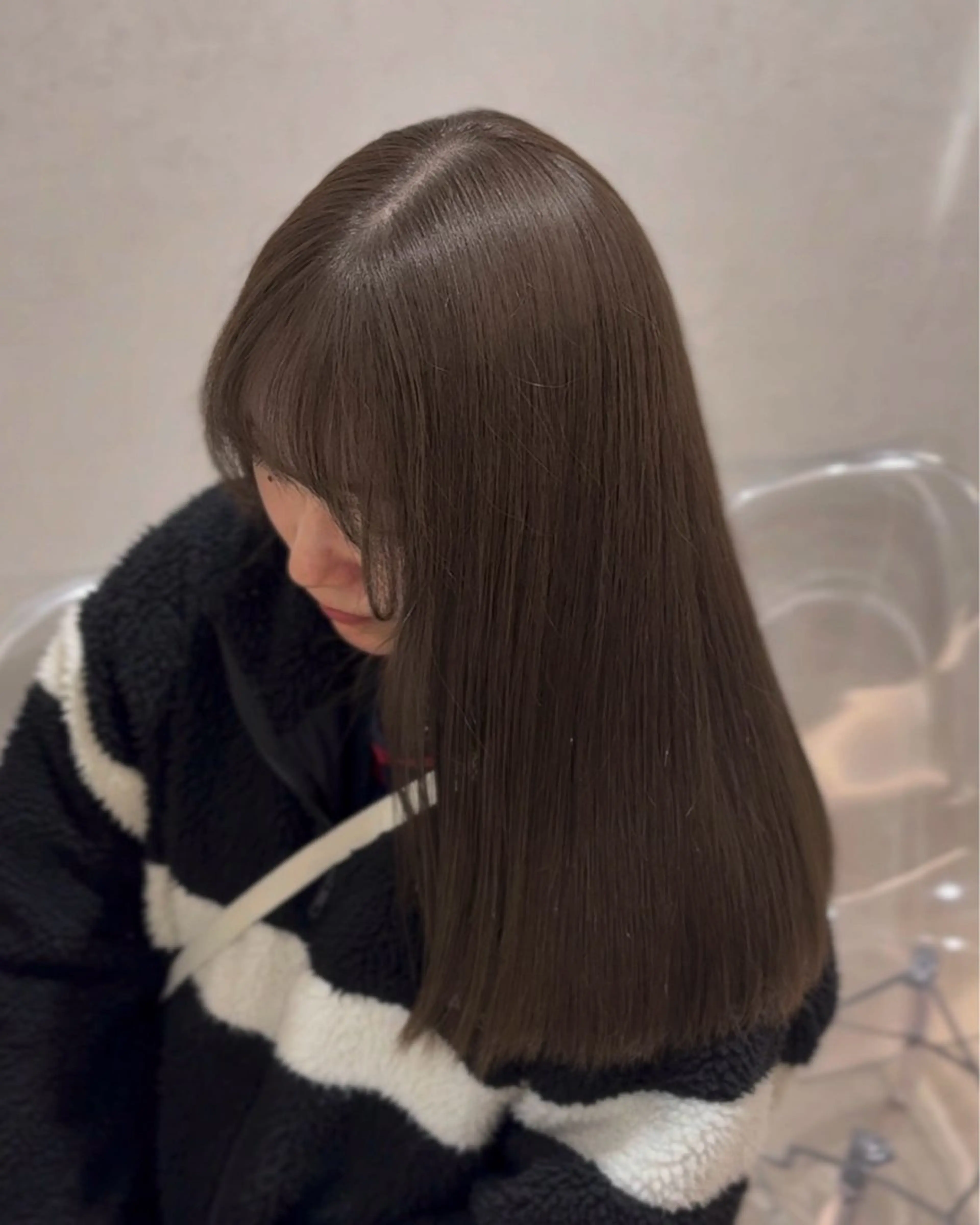 カラー ブリーチ 透明感カラー ダブルカラー グレージュ ブリーチなしカラー ヘアカラー meby所属・🩵福岡ブリーチなし カラー/紫音🩵のヘアスタイル